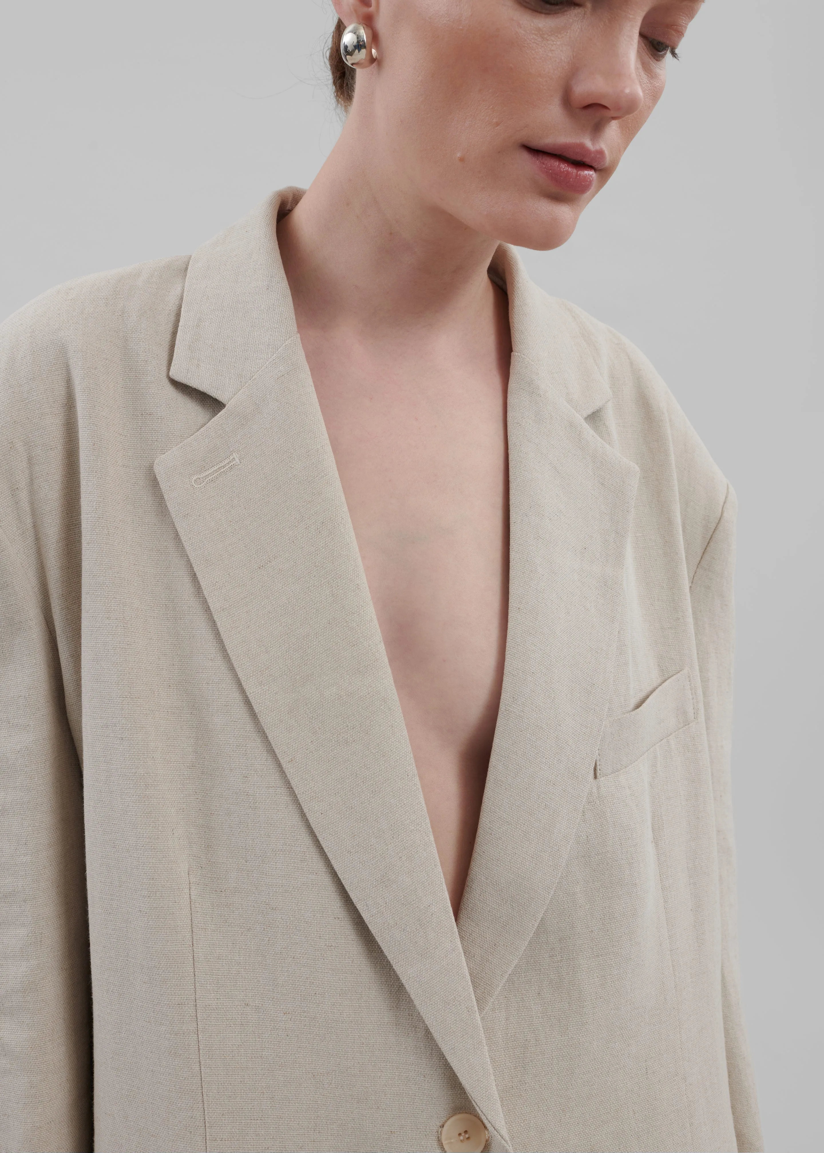 Keenan Linen Oversized Blazer - Sand sold by Frankie Shop product image thumbnail 3