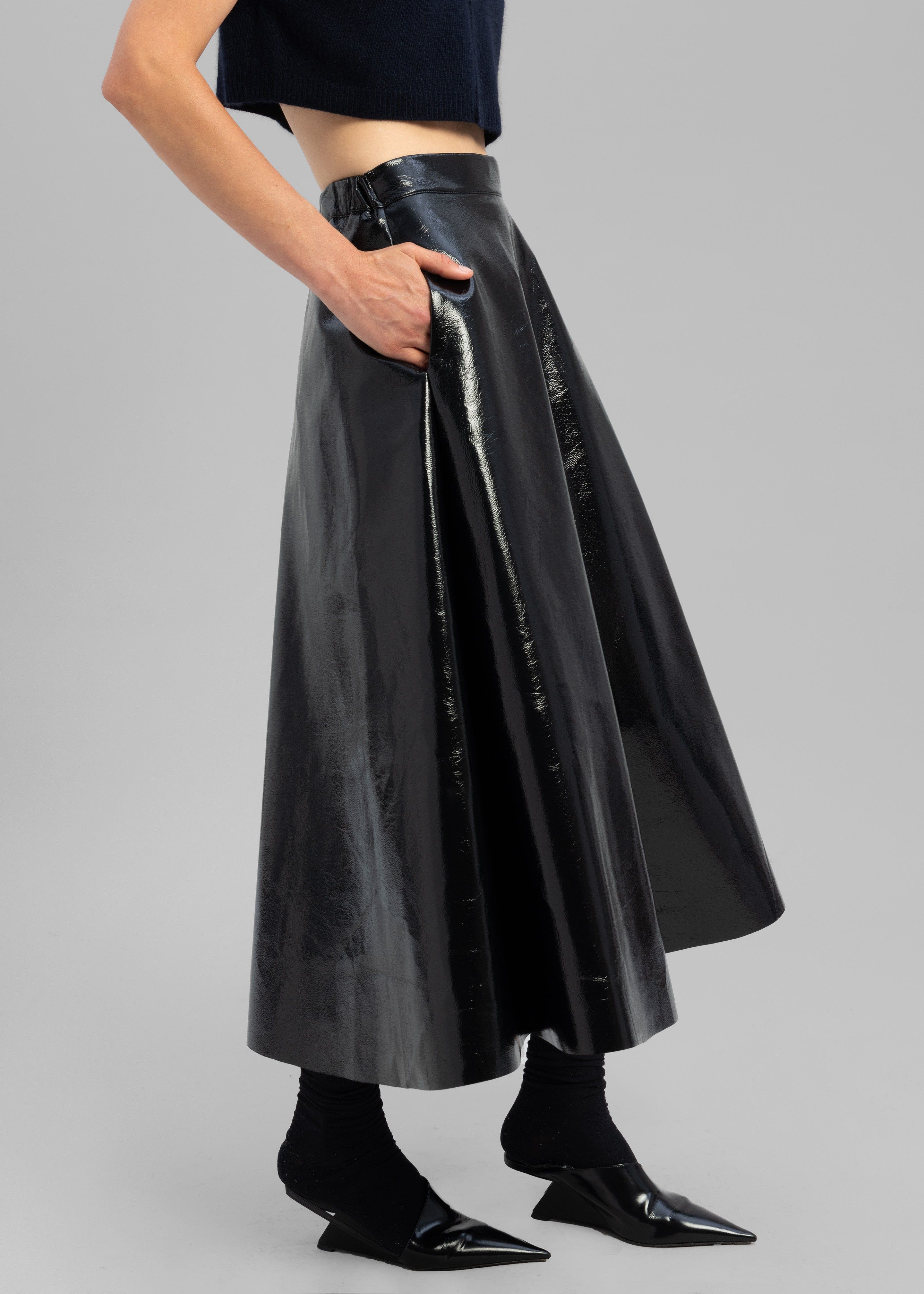 Hilma Vinyl Midi Skirt - Black sold by Frankie Shop product image thumbnail 2