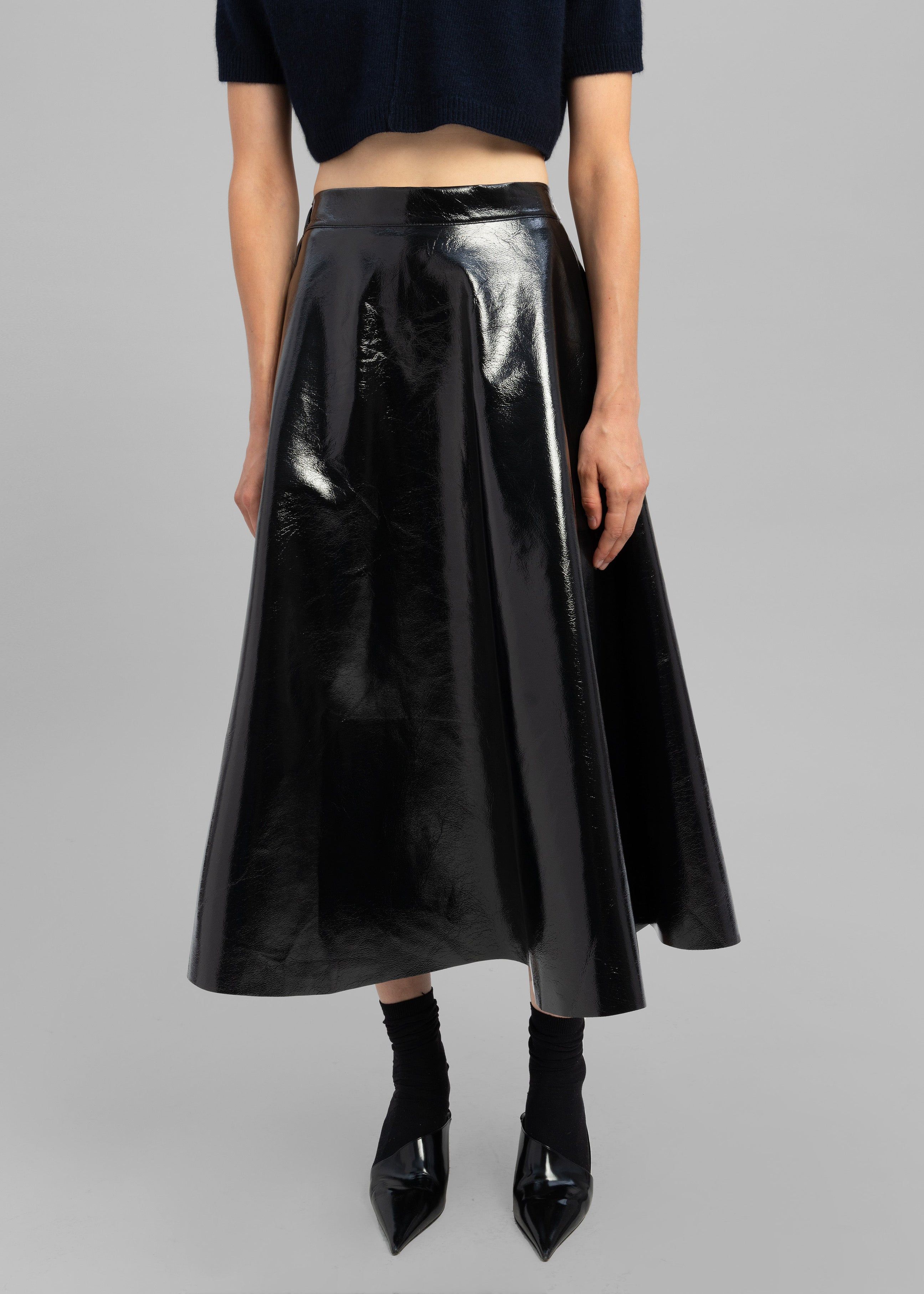 Hilma Vinyl Midi Skirt - Black sold by Frankie Shop product image thumbnail 4