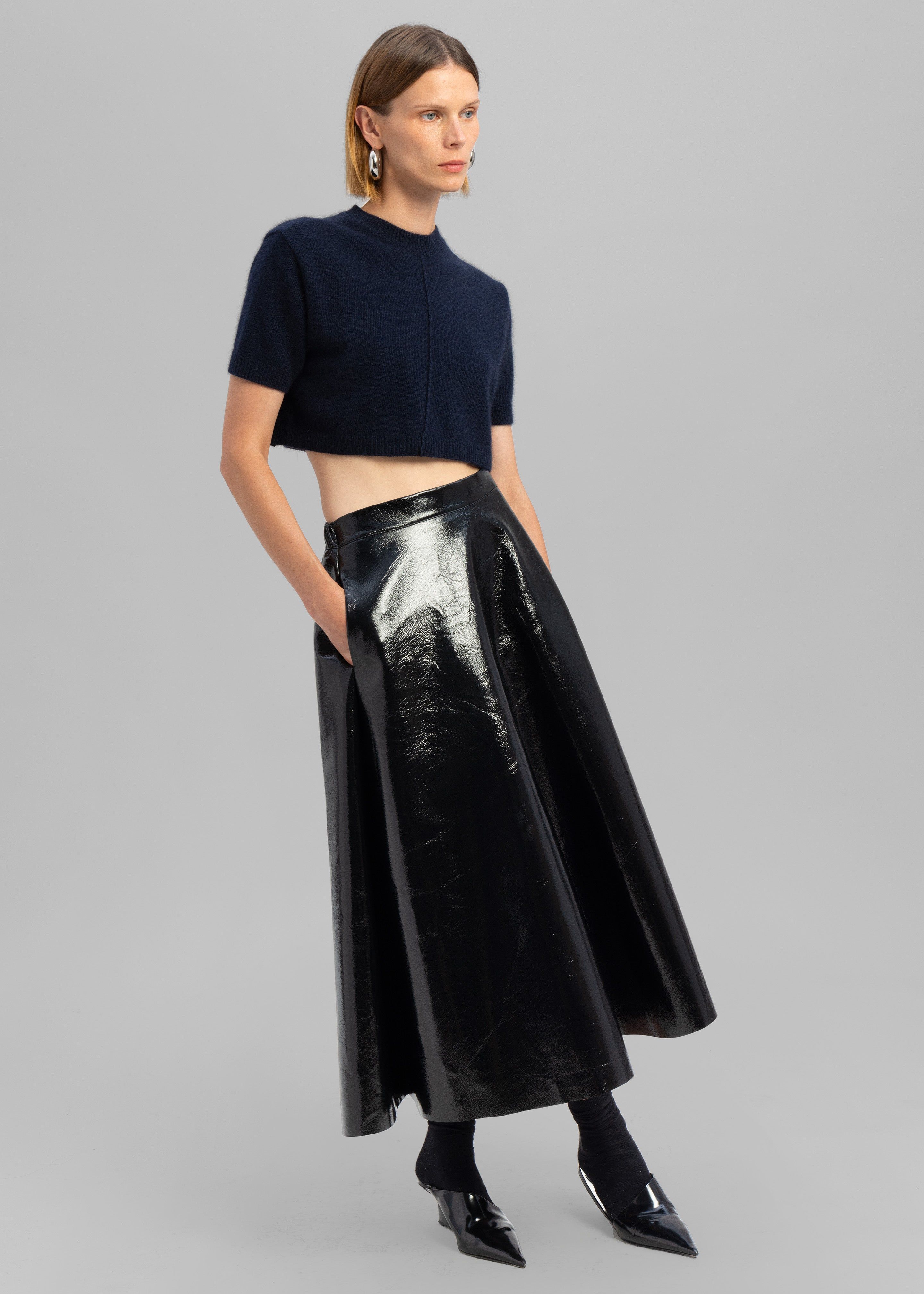 Hilma Vinyl Midi Skirt - Black sold by Frankie Shop product image thumbnail 3