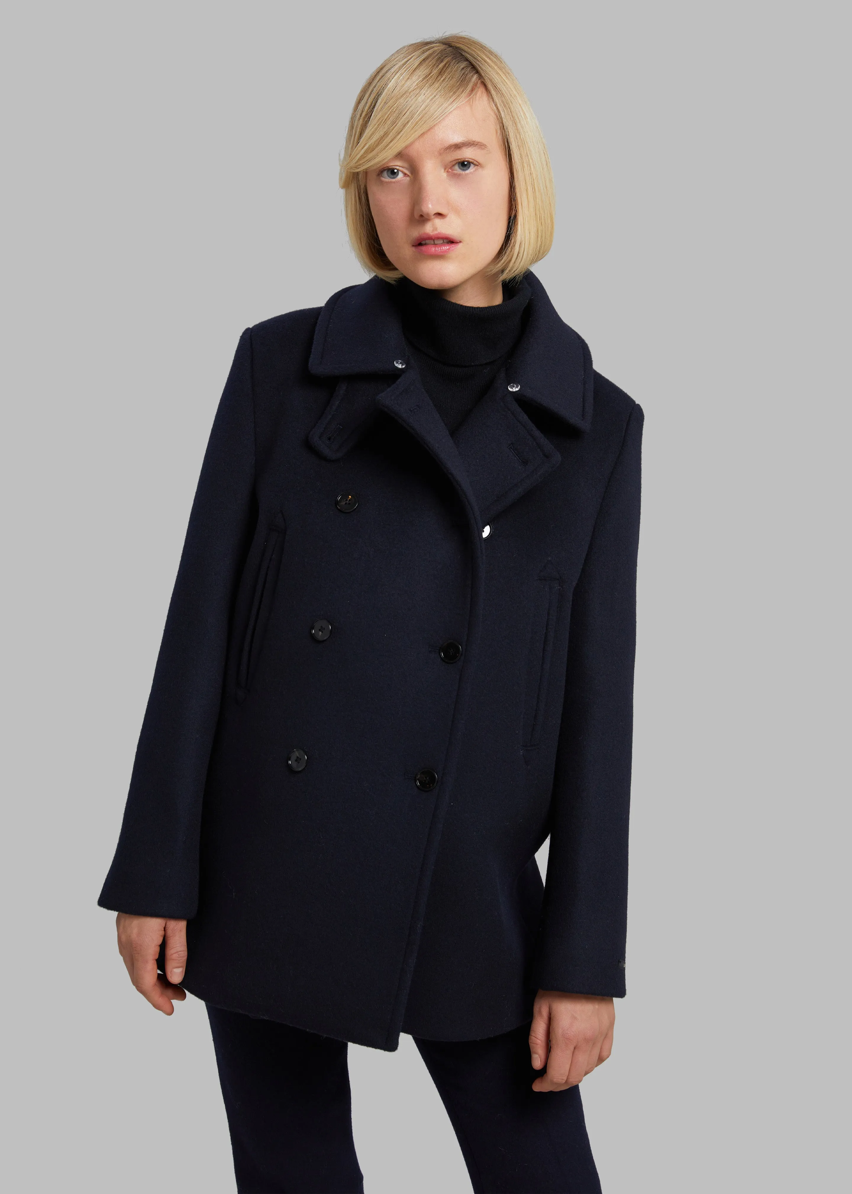 Kimmo Faux Fur Collar Peacoat - Navy sold by Frankie Shop product image thumbnail 4