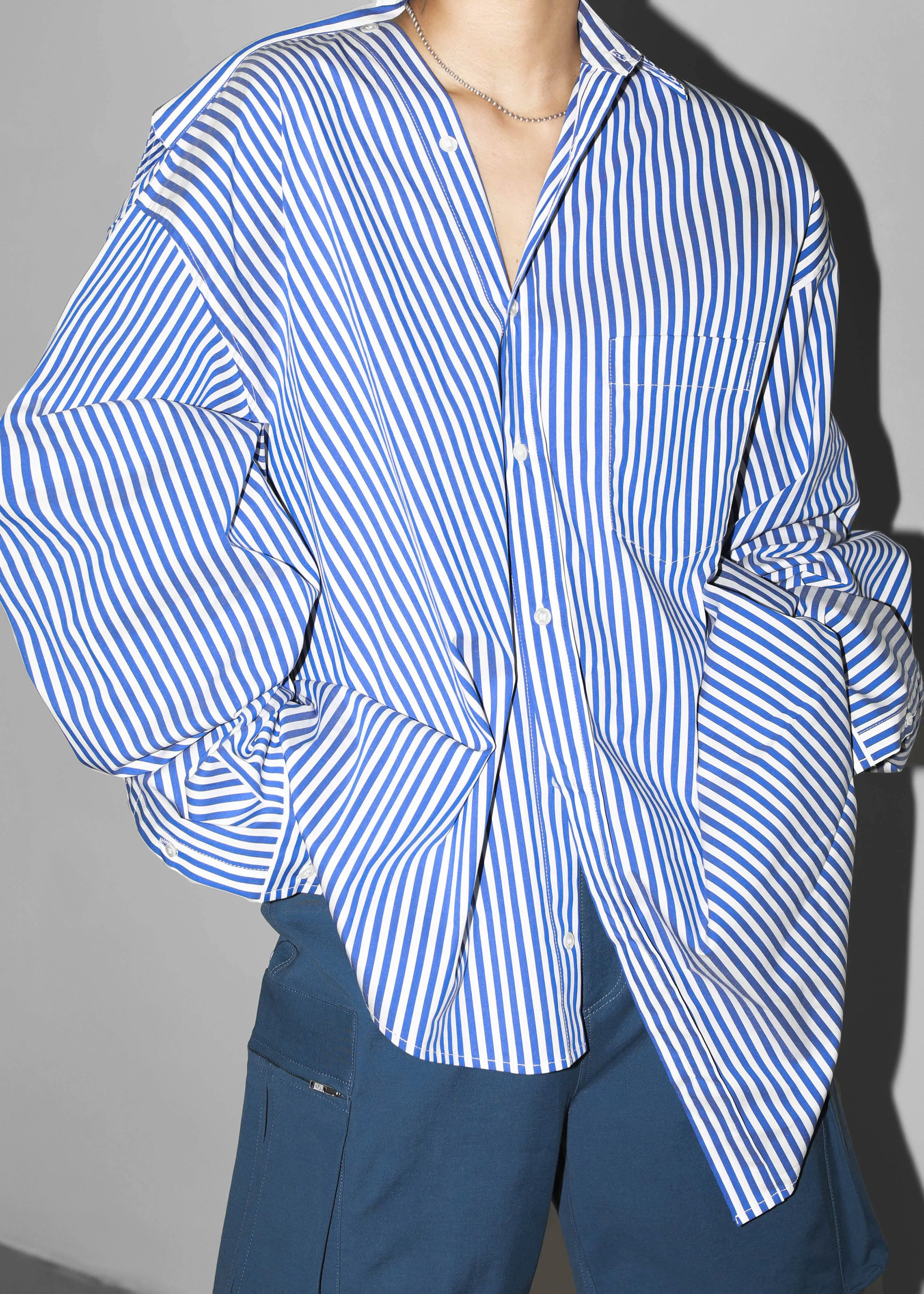 Ida Pocket Shirt - Blue Stripe sold by Frankie Shop product image thumbnail 4