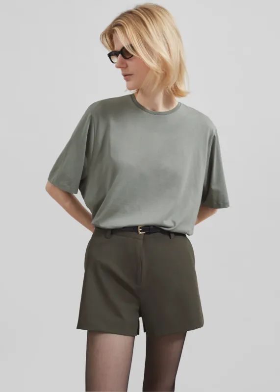 Harper Soft Organic T-Shirt - Light Khaki sold by Frankie Shop