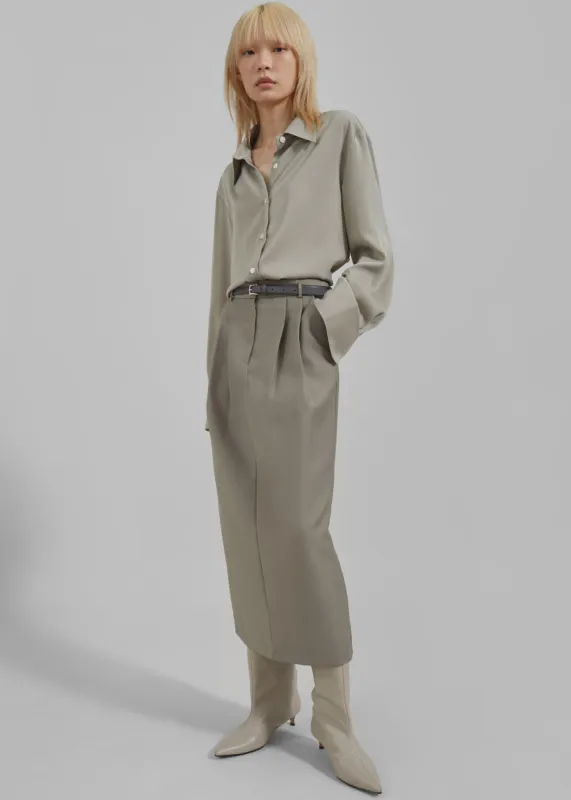 Letty Midi Pencil Skirt - Khaki sold by Frankie Shop