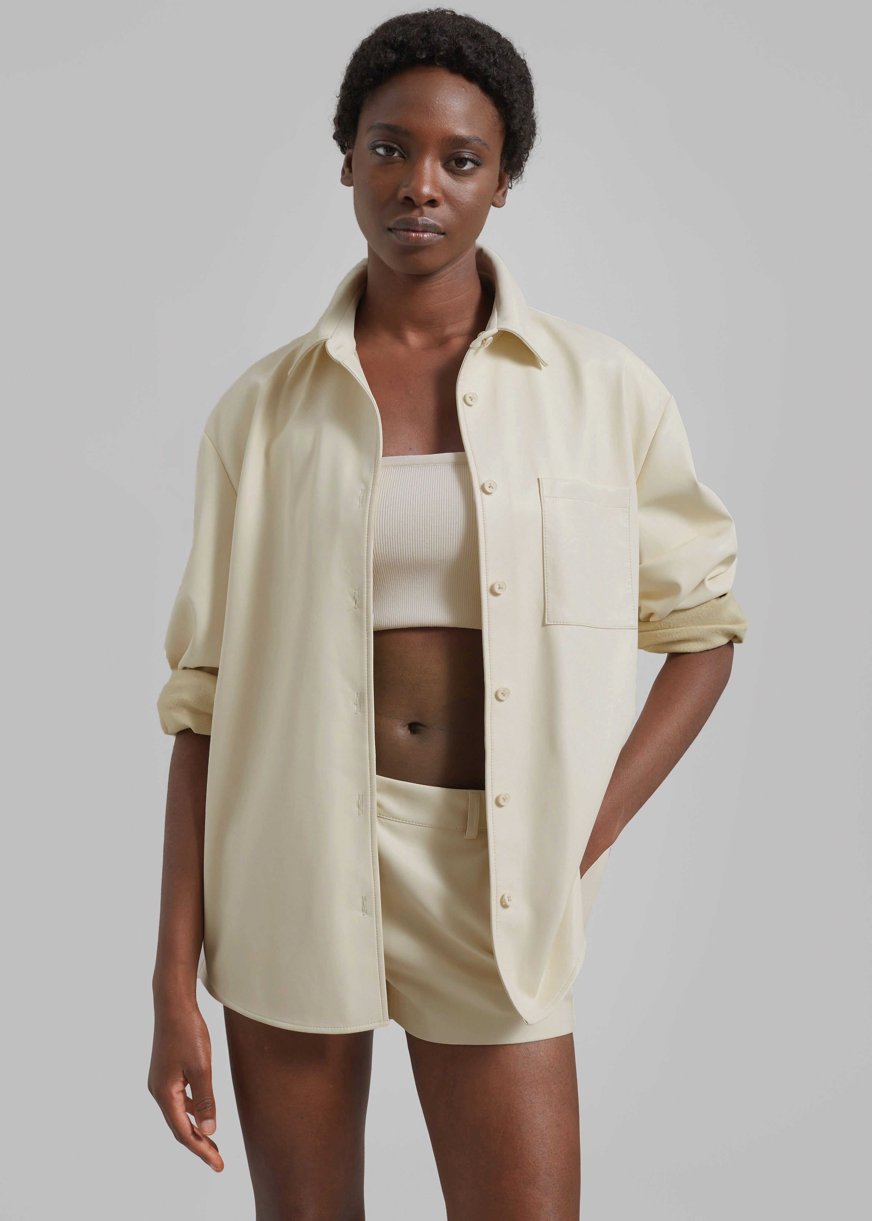 Chrissie Faux Leather Shirt - Mastic sold by Frankie Shop product image thumbnail 4