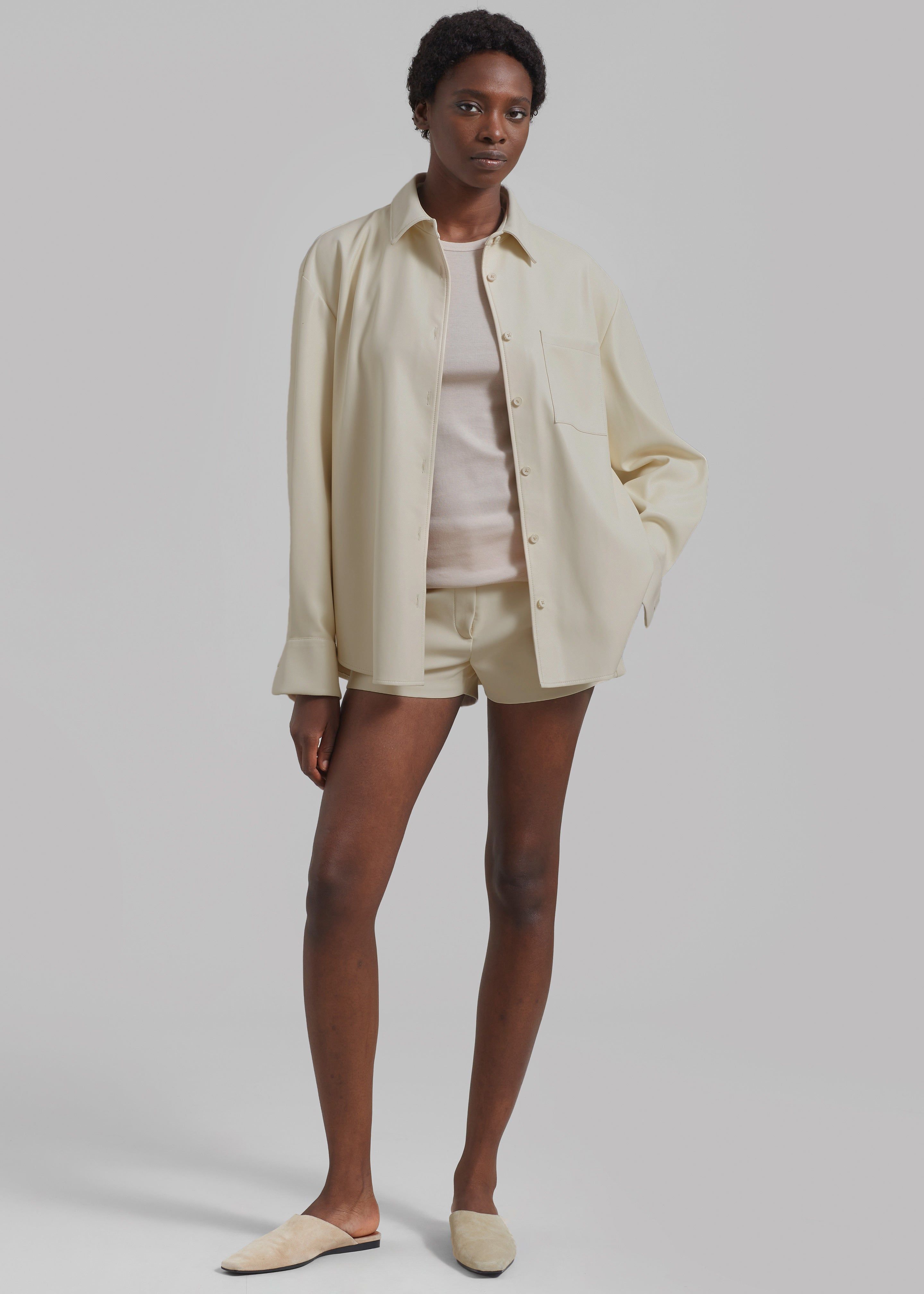 Chrissie Faux Leather Shirt - Mastic sold by Frankie Shop product image thumbnail 2