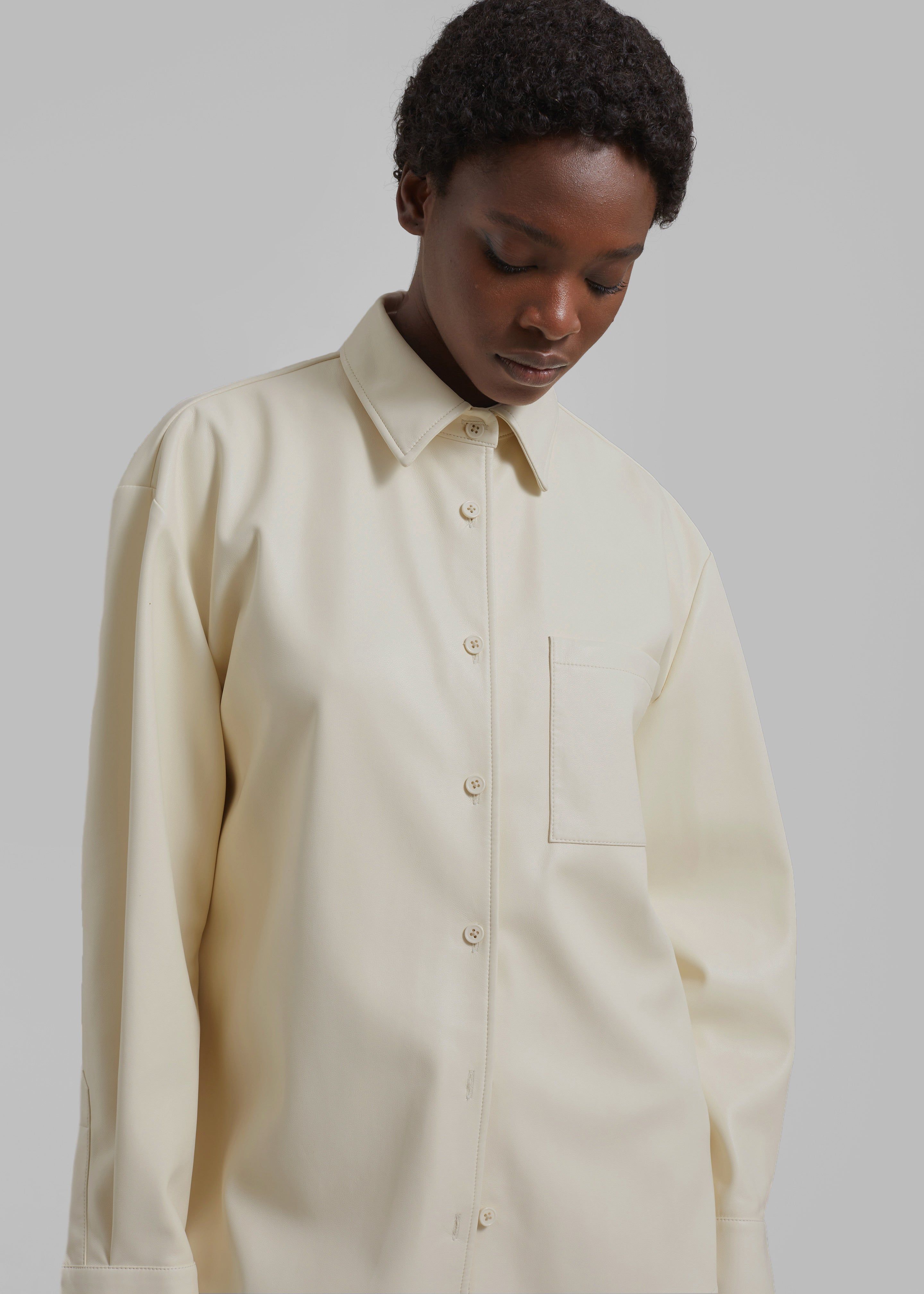 Chrissie Faux Leather Shirt - Mastic sold by Frankie Shop product image thumbnail 5