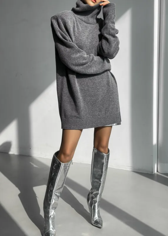 Emilia Mini Padded Sweater Dress - Grey sold by Frankie Shop