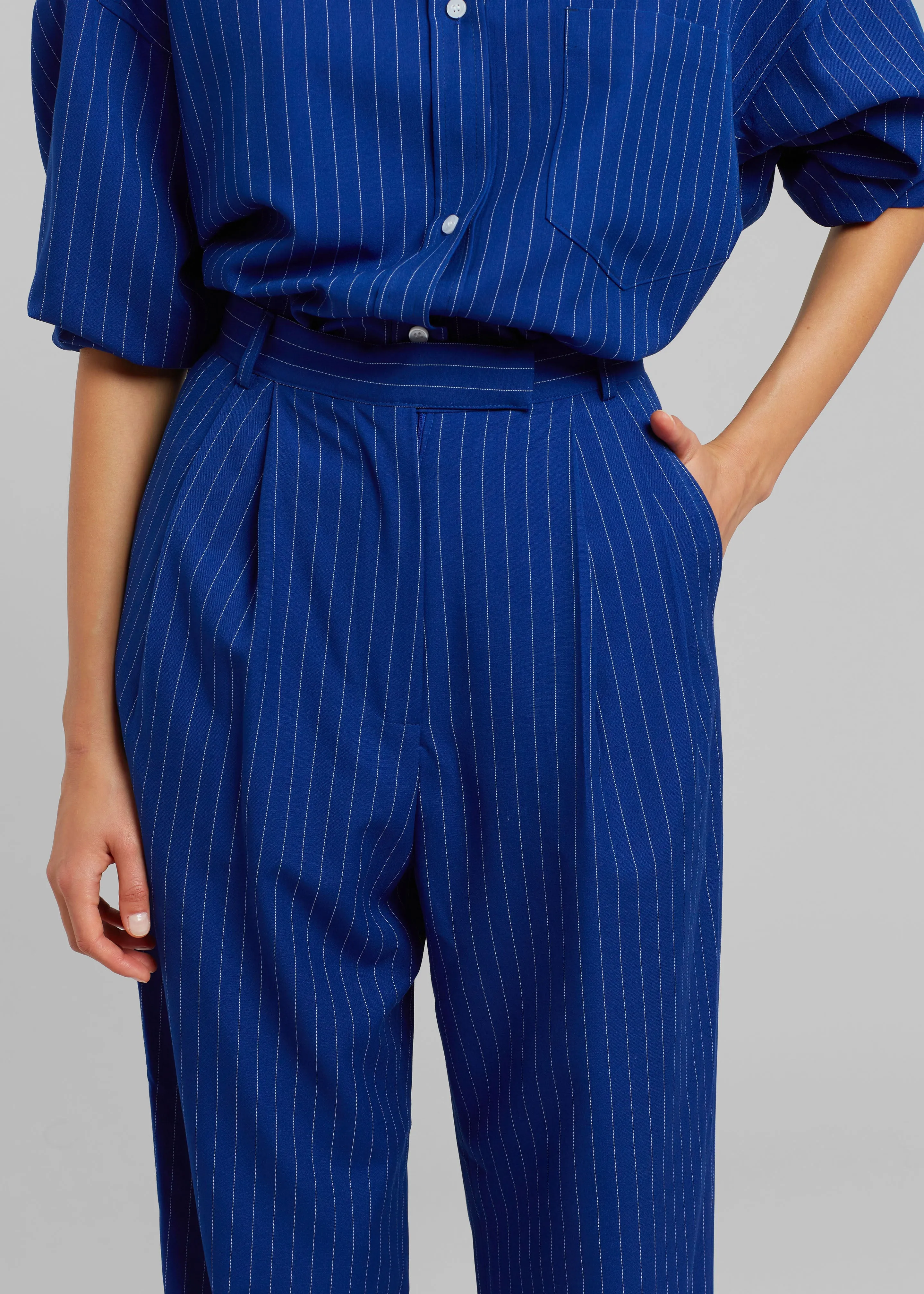 Bea Fluid Stripe Suit Pants - Deep Blue sold by Frankie Shop product image thumbnail 4