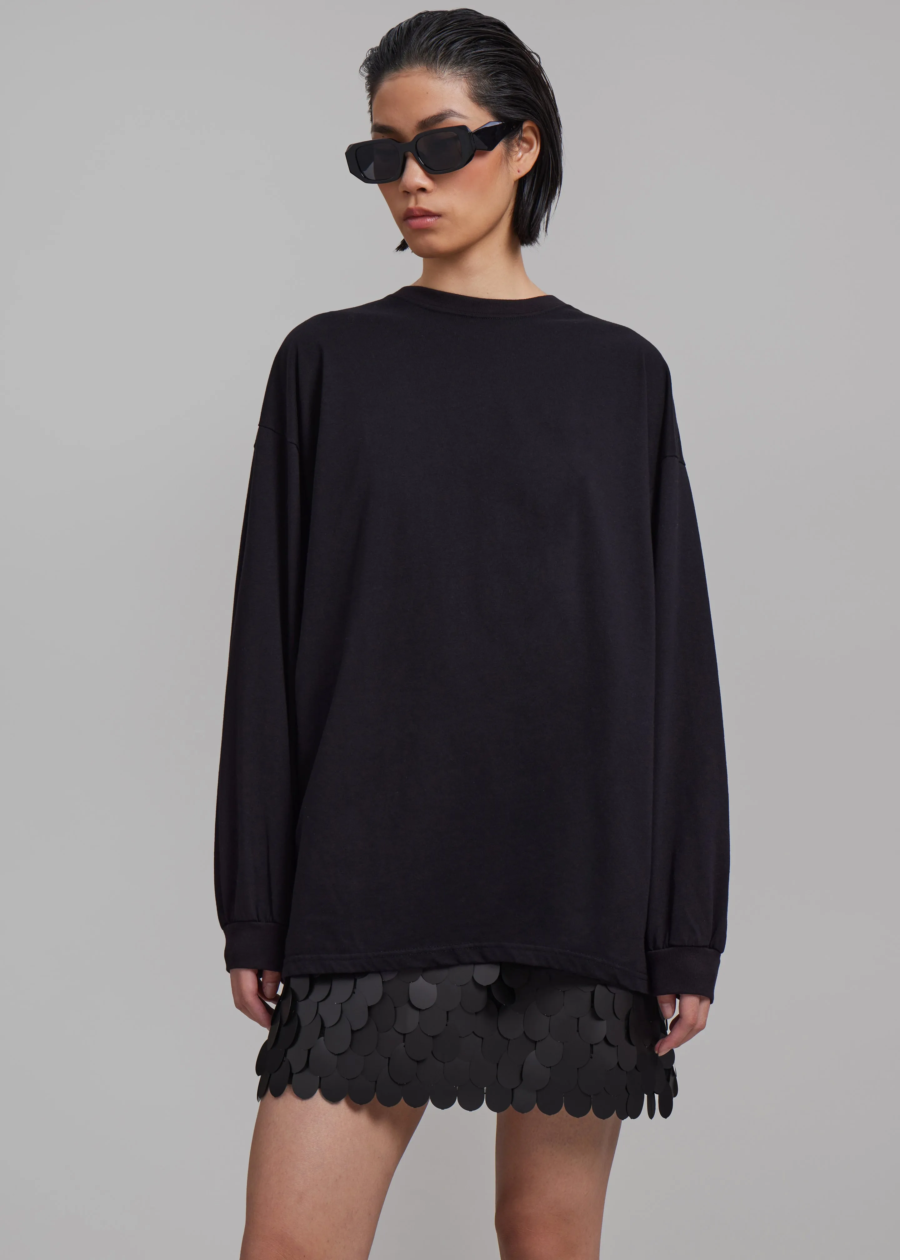Tommy Boxy Long Sleeves Tee - Black sold by Frankie Shop product image thumbnail 3