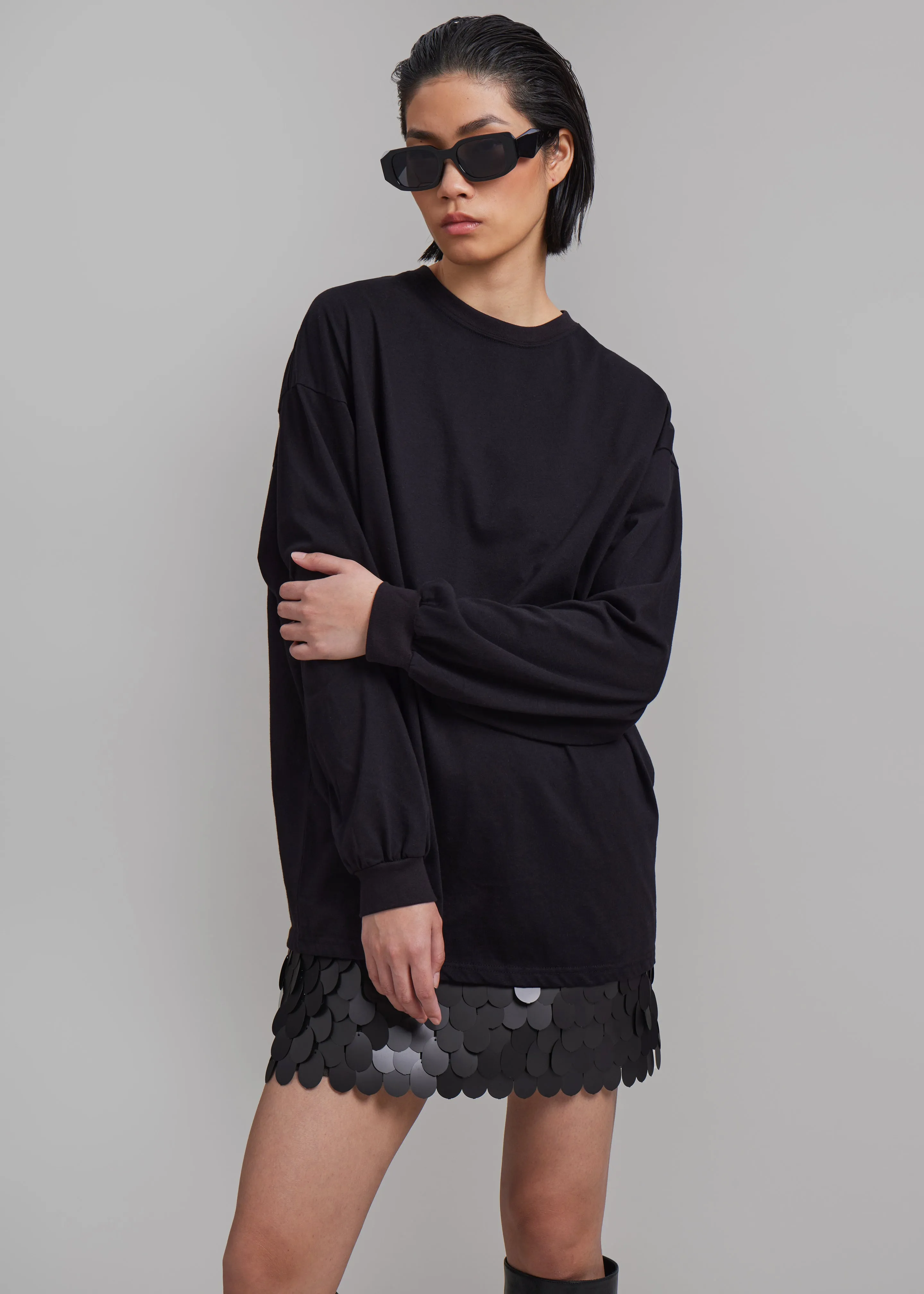 Tommy Boxy Long Sleeves Tee - Black sold by Frankie Shop product image thumbnail 5