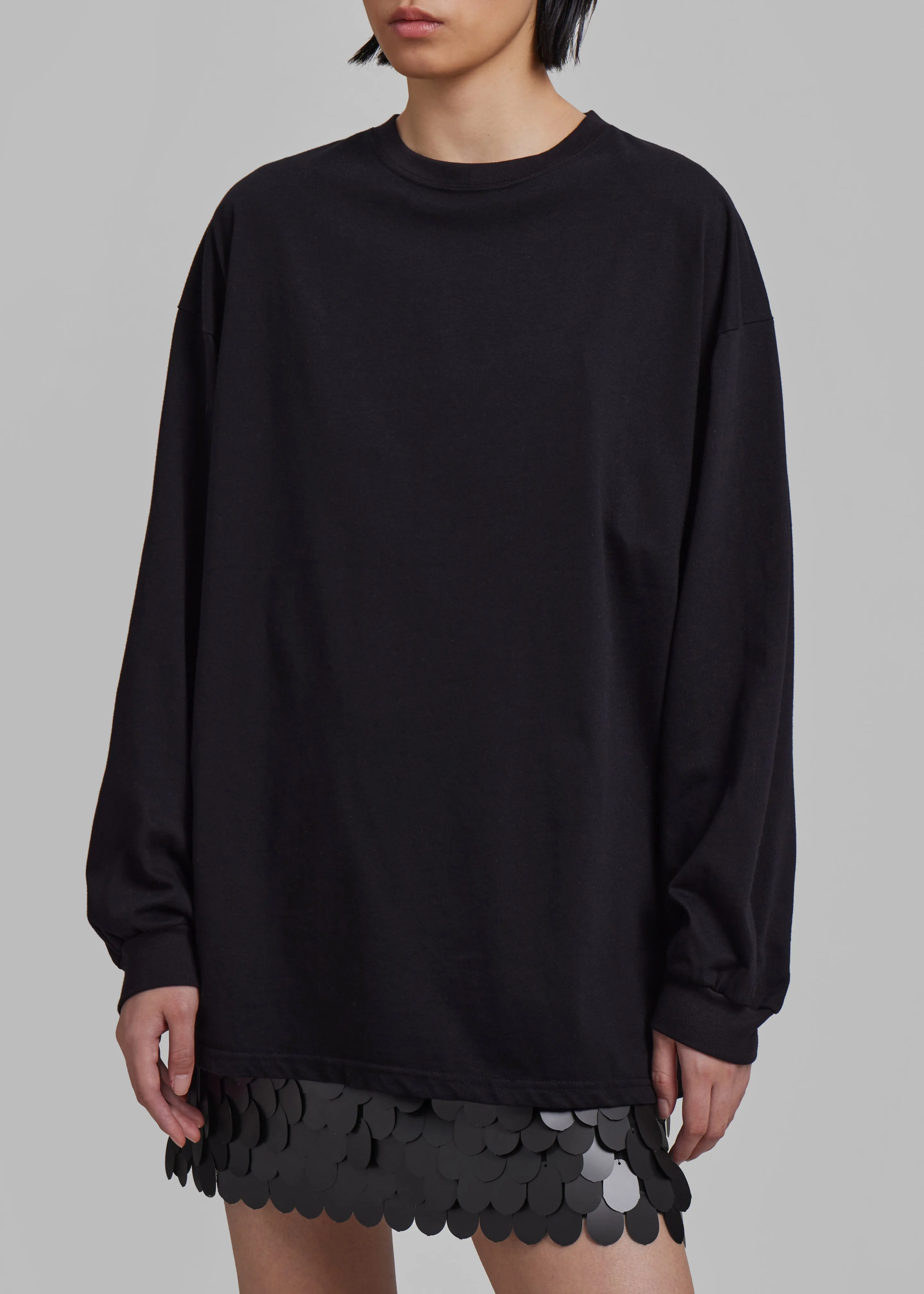 Tommy Boxy Long Sleeves Tee - Black sold by Frankie Shop product image thumbnail 4