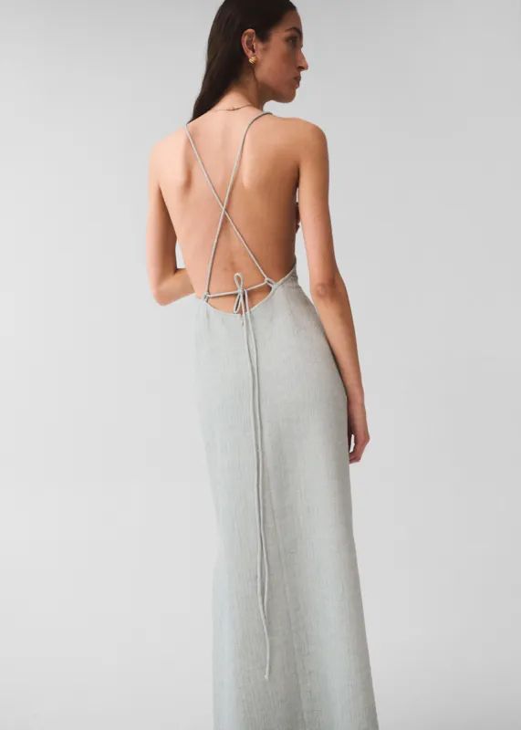 Matin Lucca Backless Dress - Pale Blue made by Frankie Shop