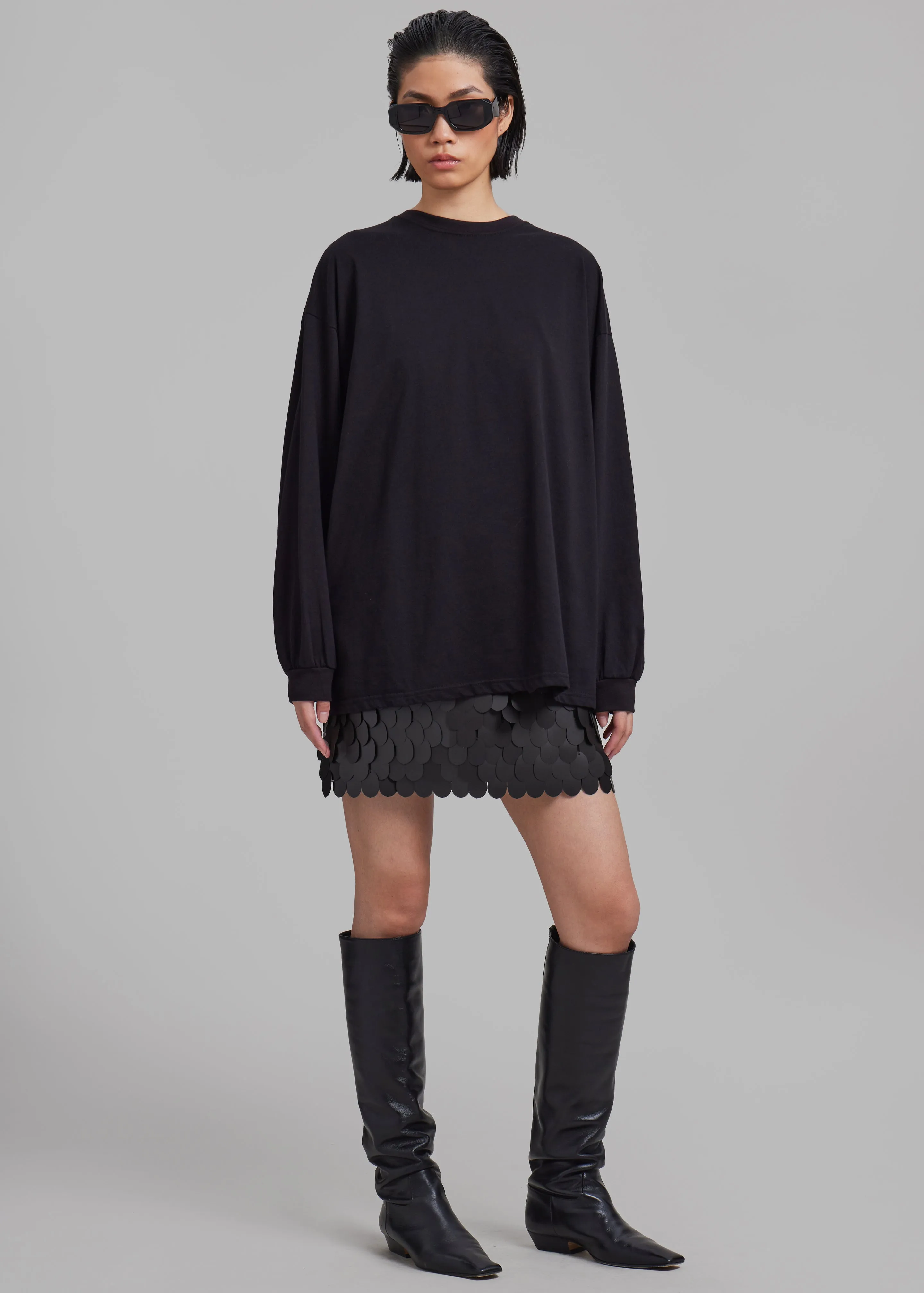 Tommy Boxy Long Sleeves Tee - Black sold by Frankie Shop