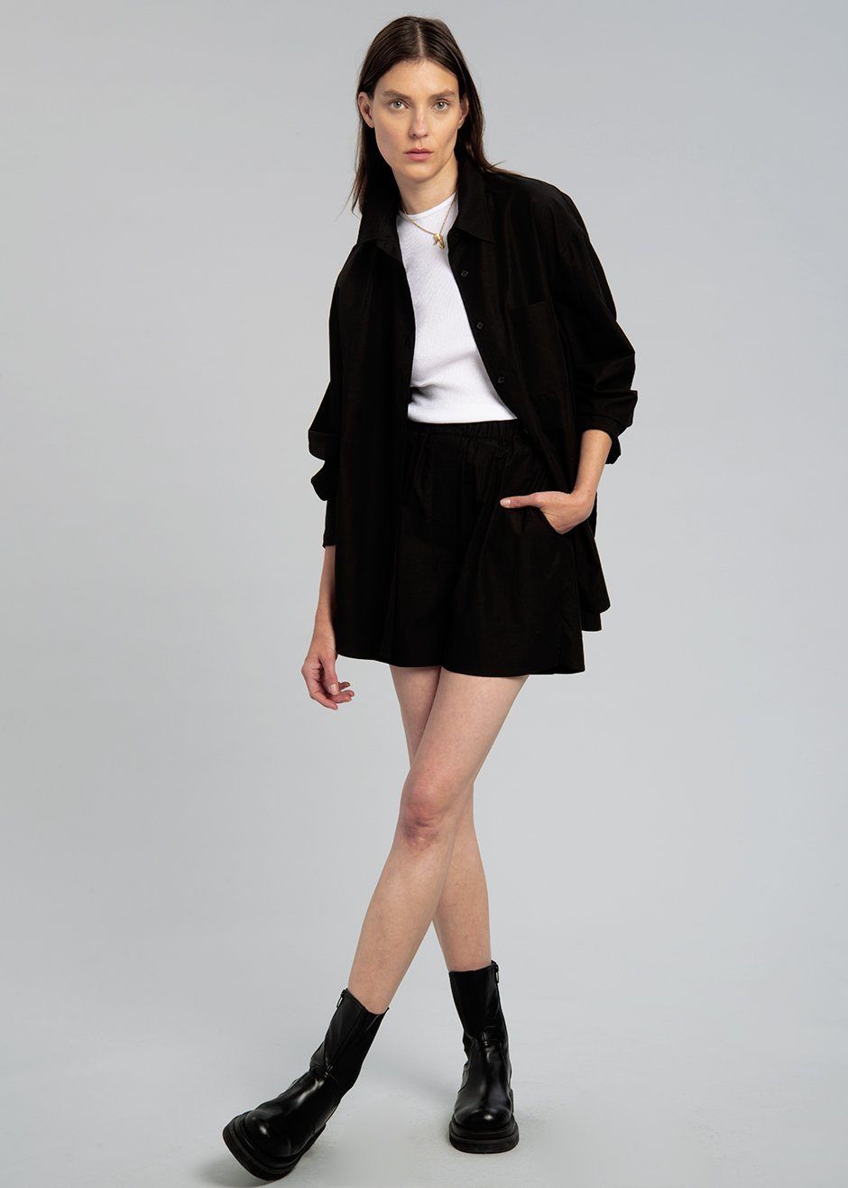 Lui Cotton Boxer Short - Black sold by Frankie Shop product image thumbnail 3