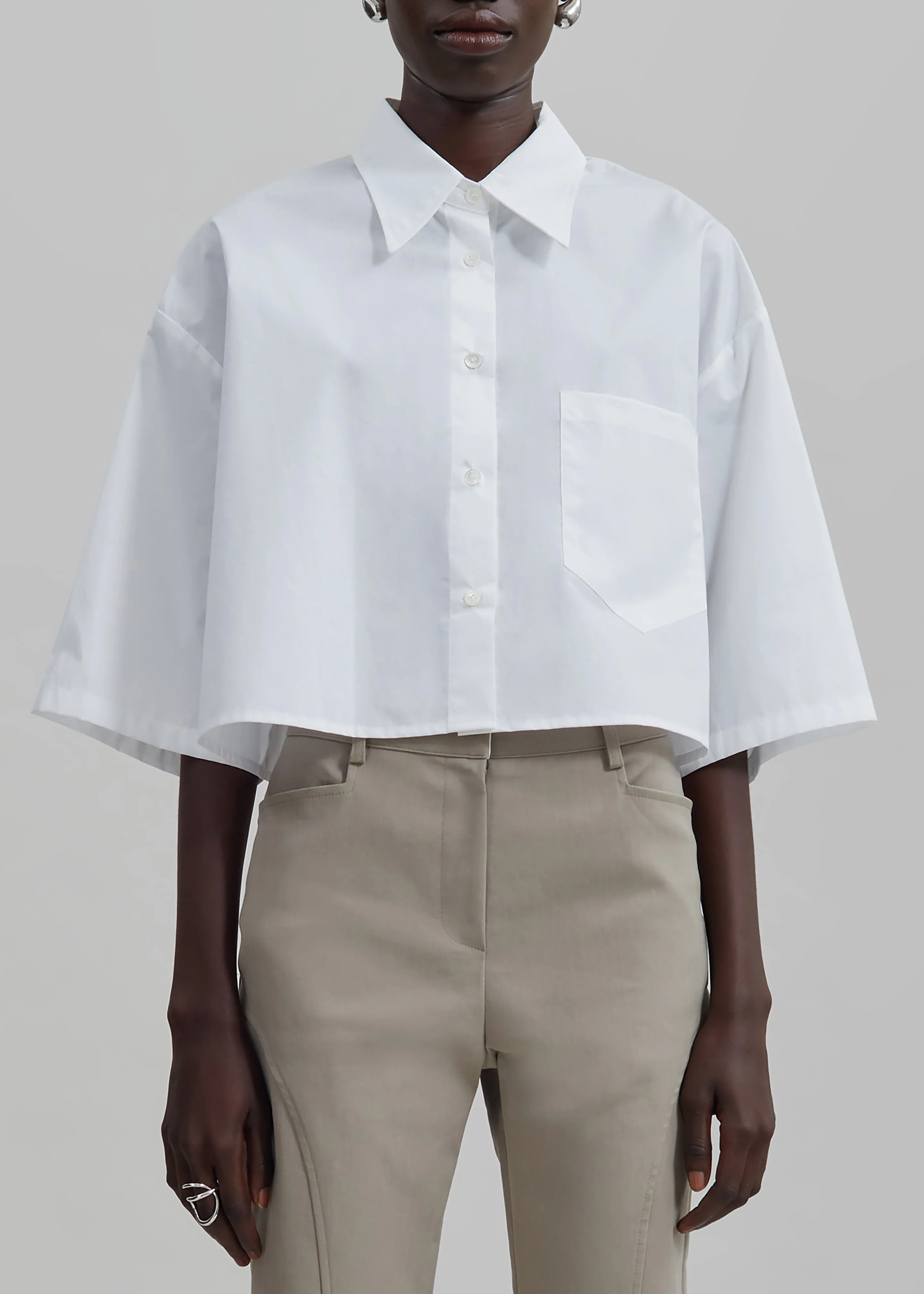 Odem Cropped Shirt - White sold by Frankie Shop product image thumbnail 3