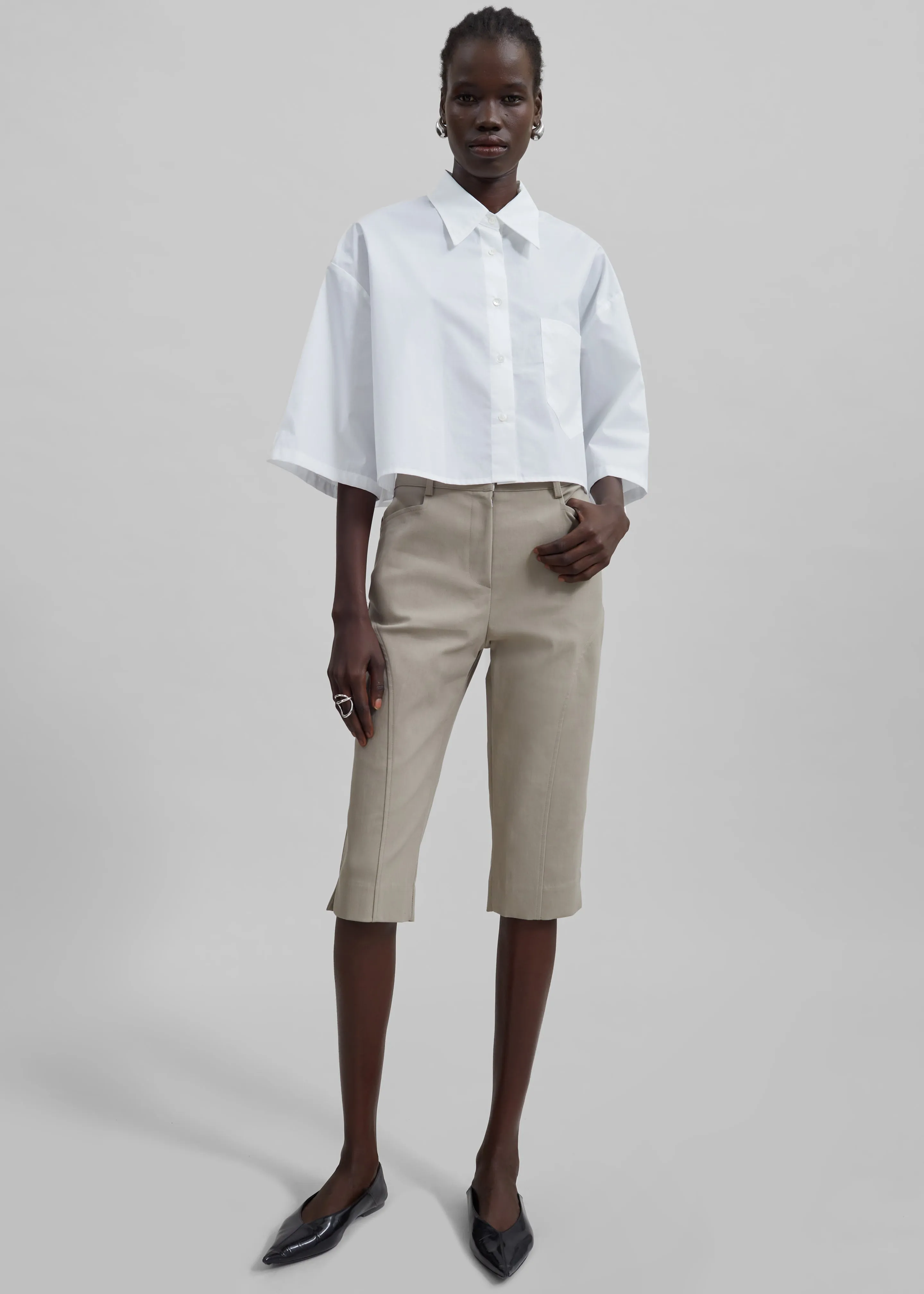 Odem Cropped Shirt - White sold by Frankie Shop