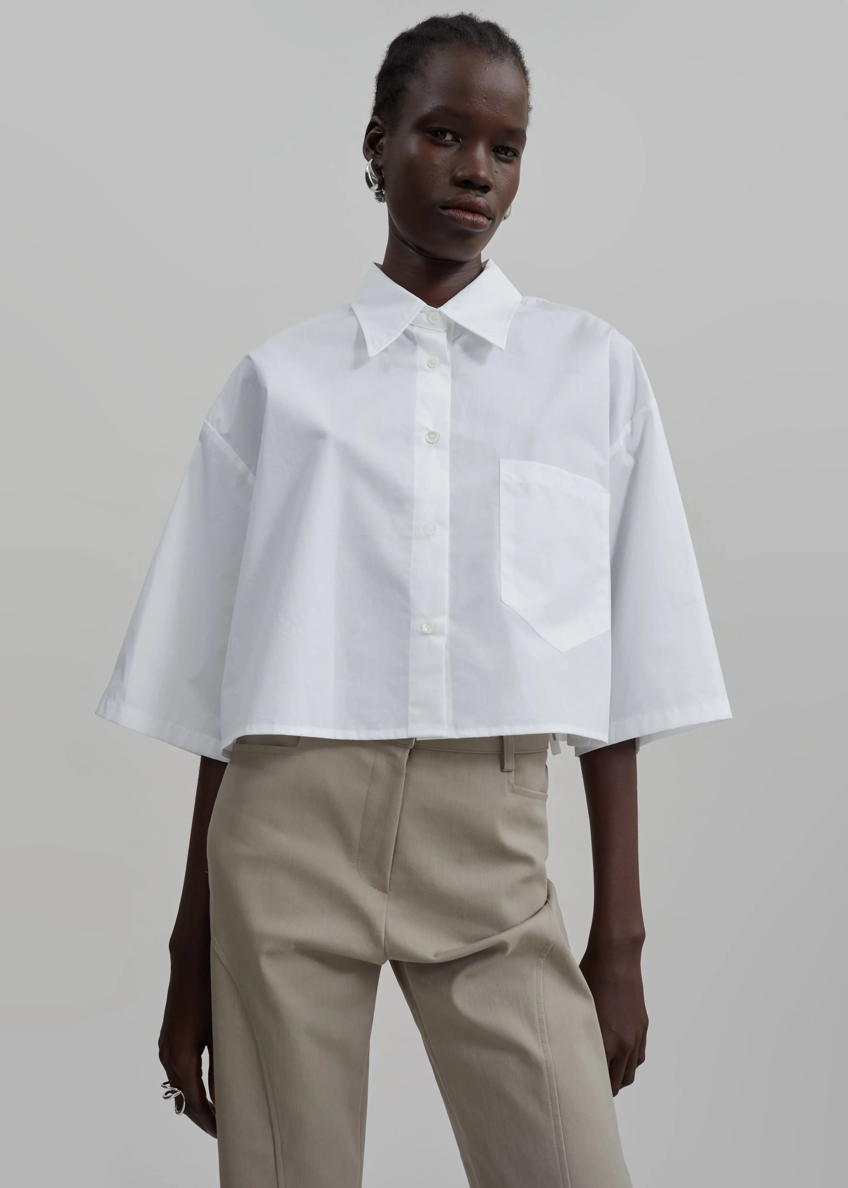 Odem Cropped Shirt - White sold by Frankie Shop product image thumbnail 2