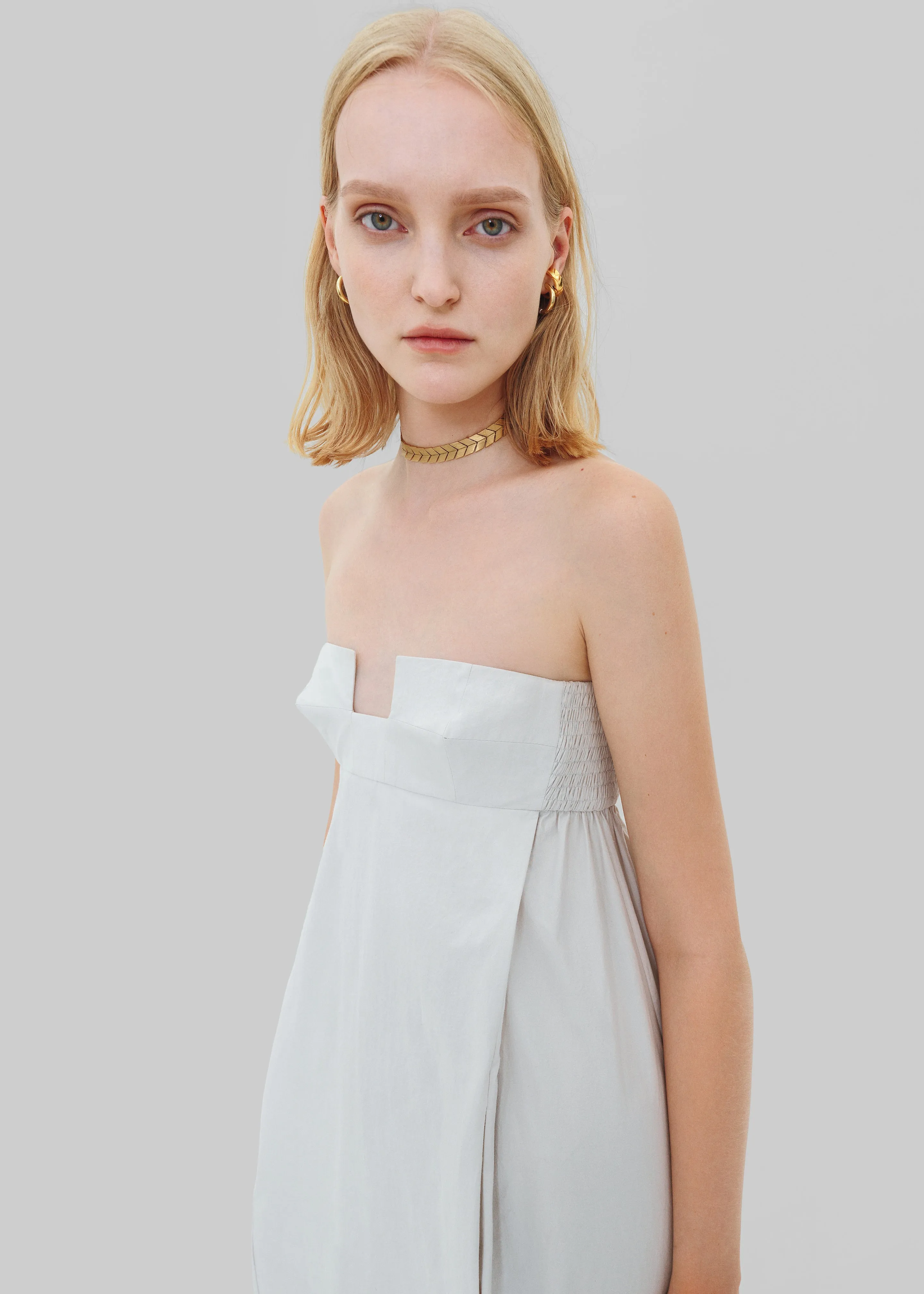 Bevza Balloon Long Dress - Light Grey sold by Frankie Shop product image thumbnail 2