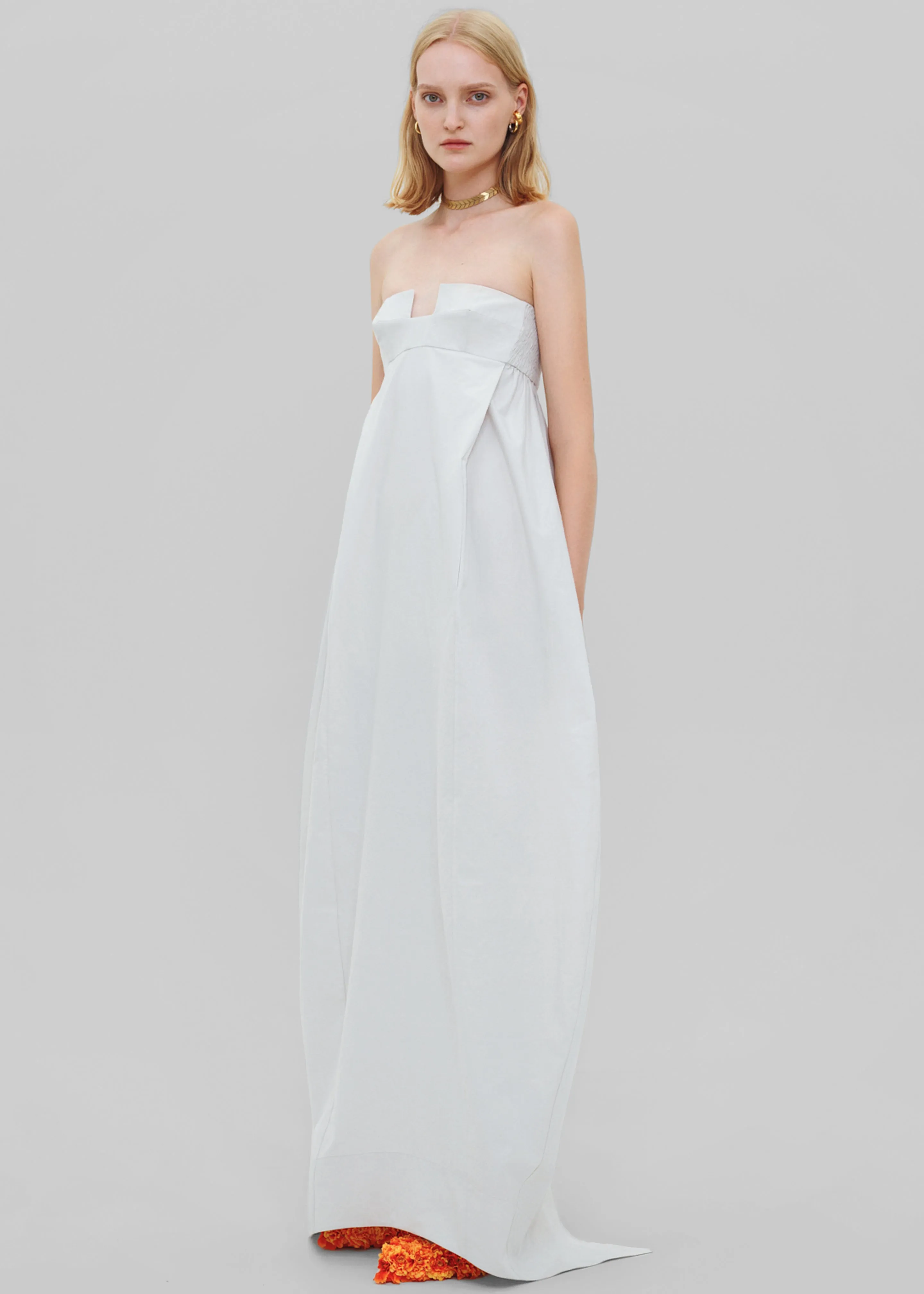 Bevza Balloon Long Dress - Light Grey sold by Frankie Shop