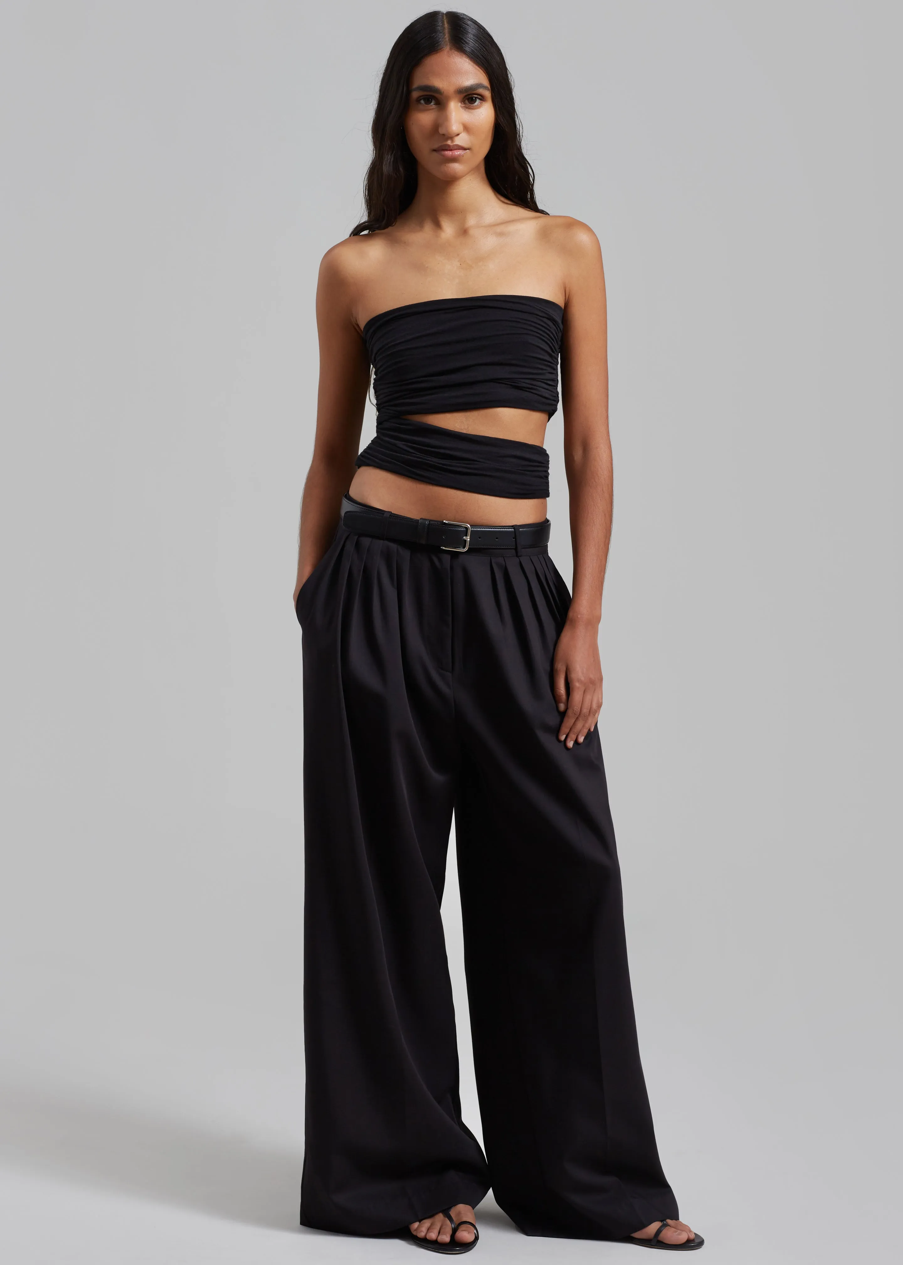 Catalina Pleated Trousers - Black sold by Frankie Shop
