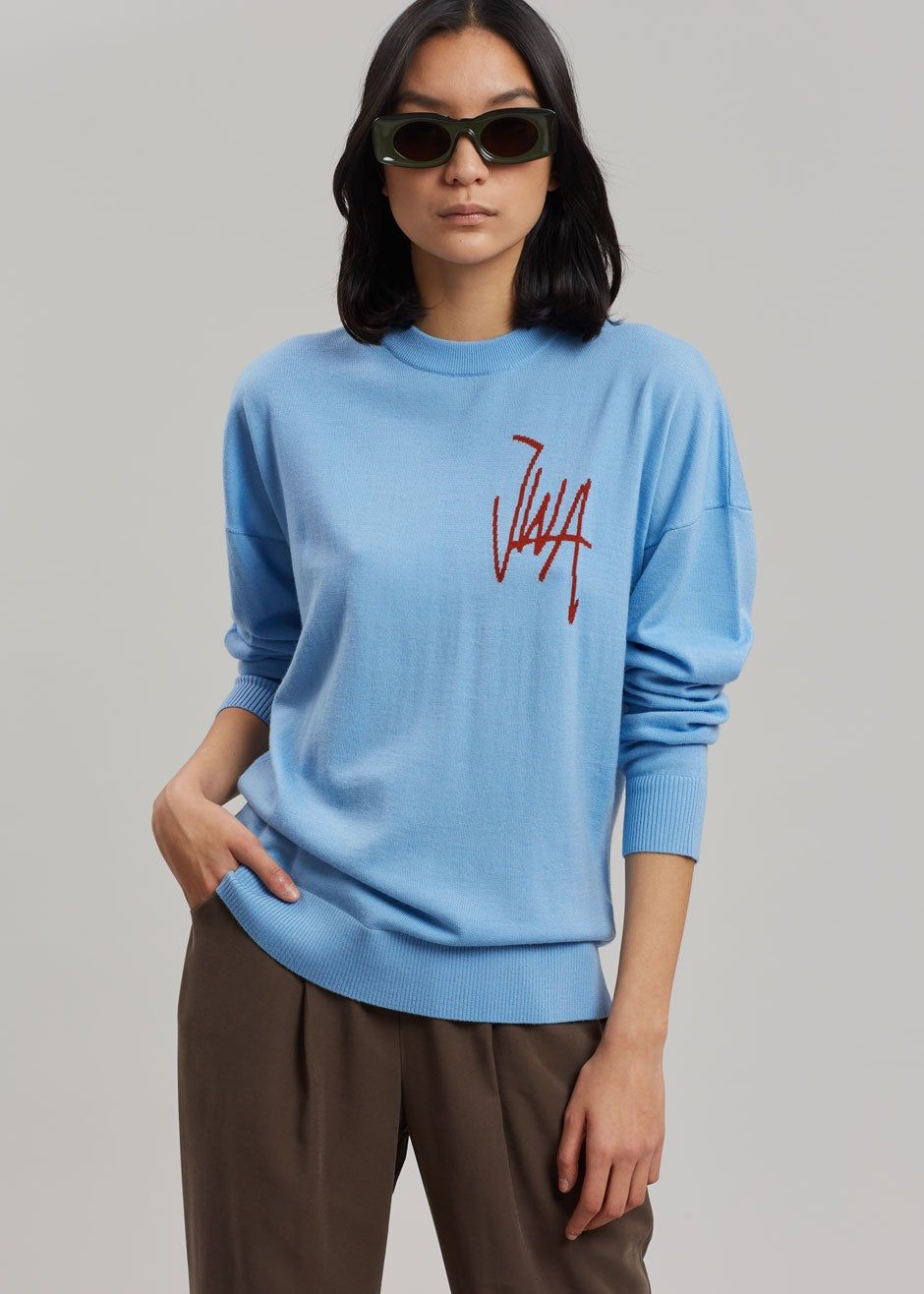 JW Anderson JWA Crewneck Jumper - Light Blue sold by Frankie Shop