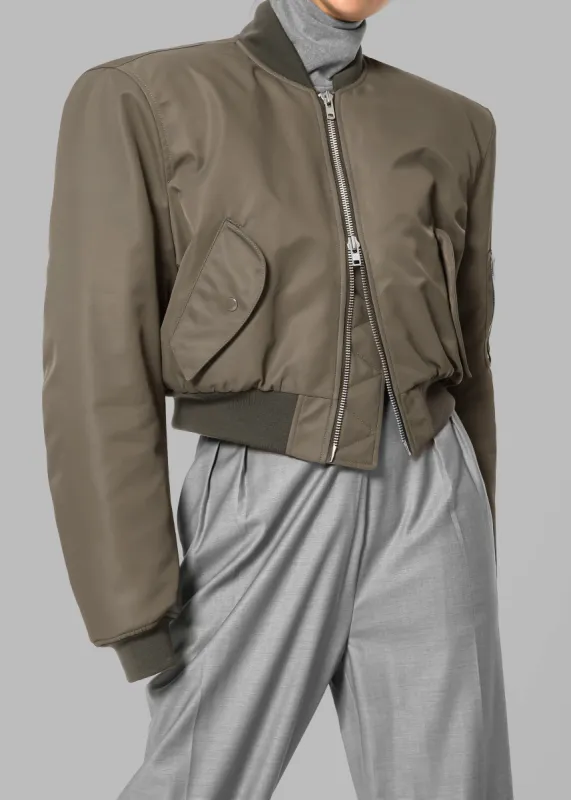 Mati Cropped Padded Bomber - Olive sold by Frankie Shop