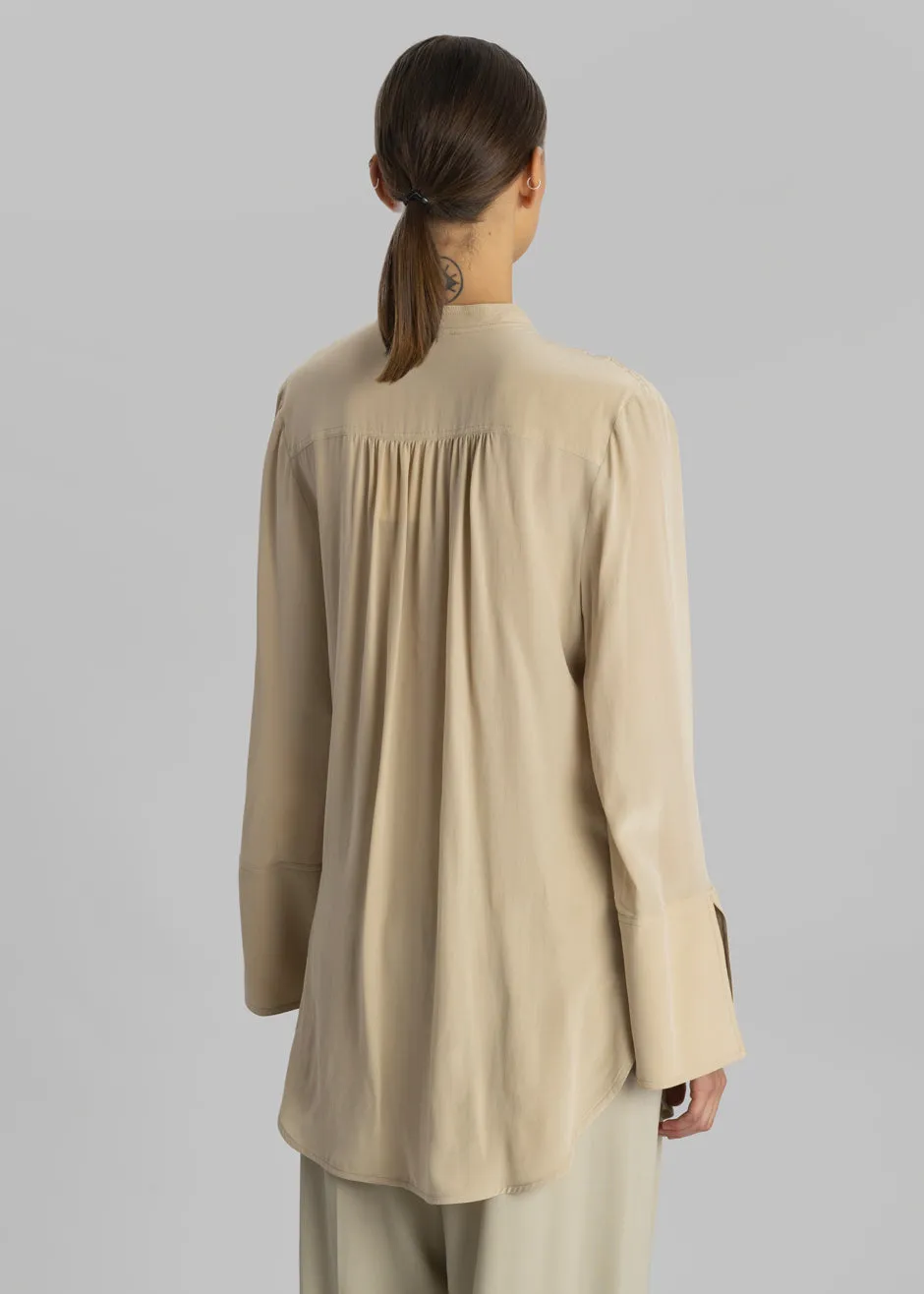 By Malene Birger Flaiy Silk Blouse - Nature sold by Frankie Shop product image thumbnail 3