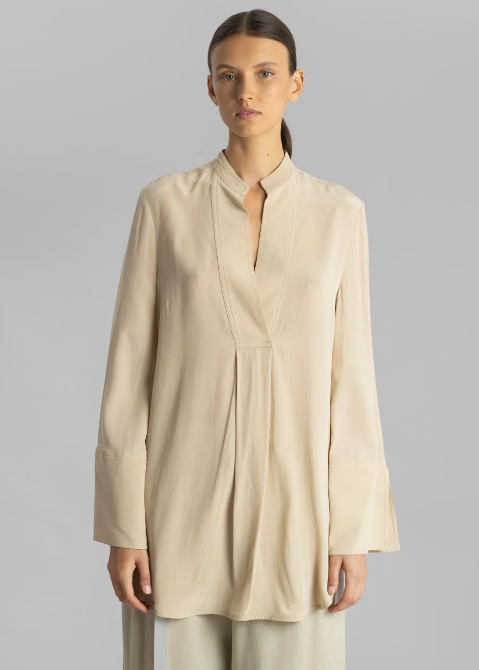 By Malene Birger Flaiy Silk Blouse - Nature sold by Frankie Shop