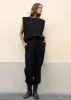 Eva Padded Shoulder Muscle T-Shirt - Black sold by Frankie Shop