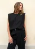 Eva Padded Shoulder Muscle T-Shirt - Black sold by Frankie Shop