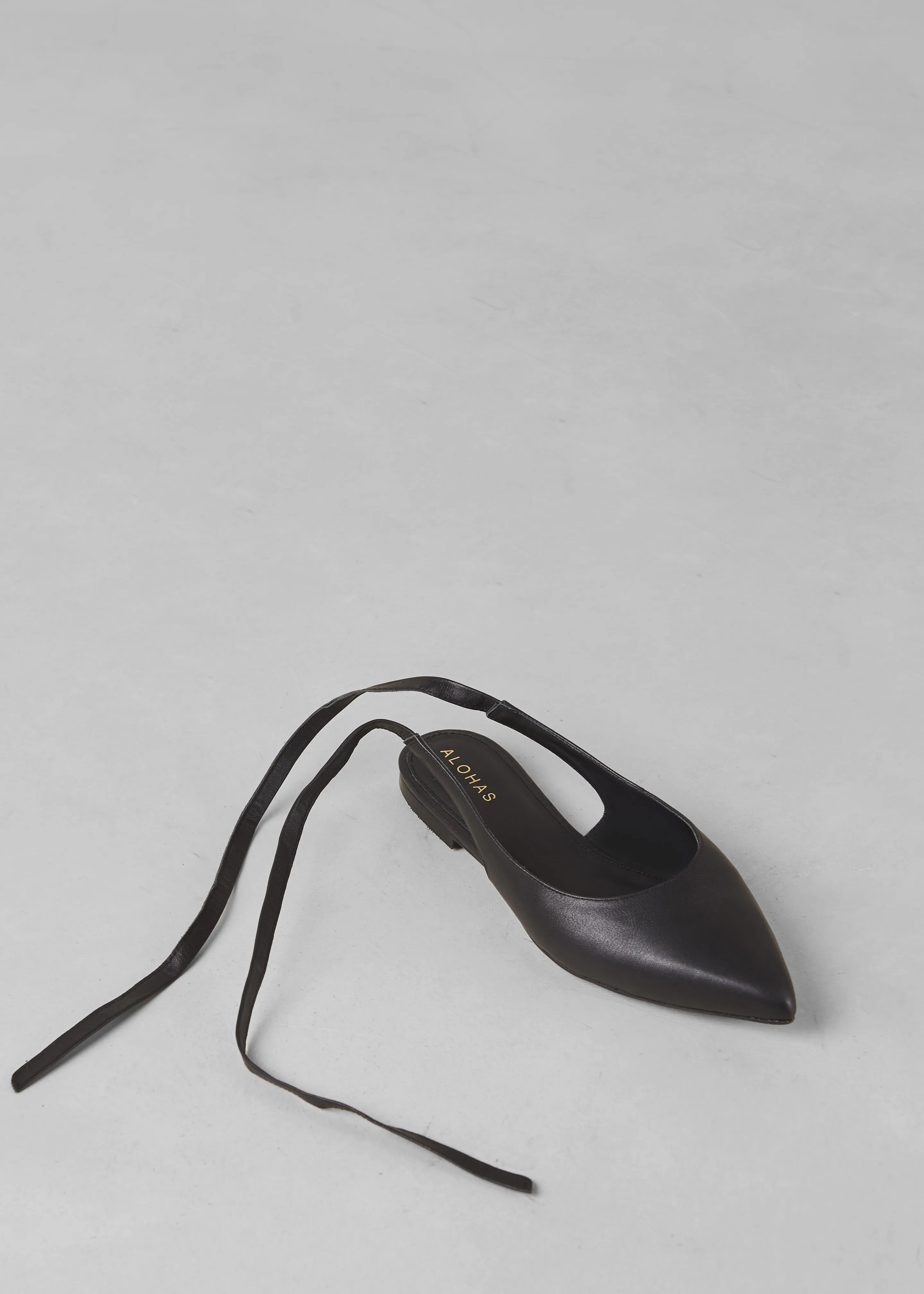 Alohas Ribbon Black Leather Ballet Flats - Black sold by Frankie Shop product image thumbnail 2
