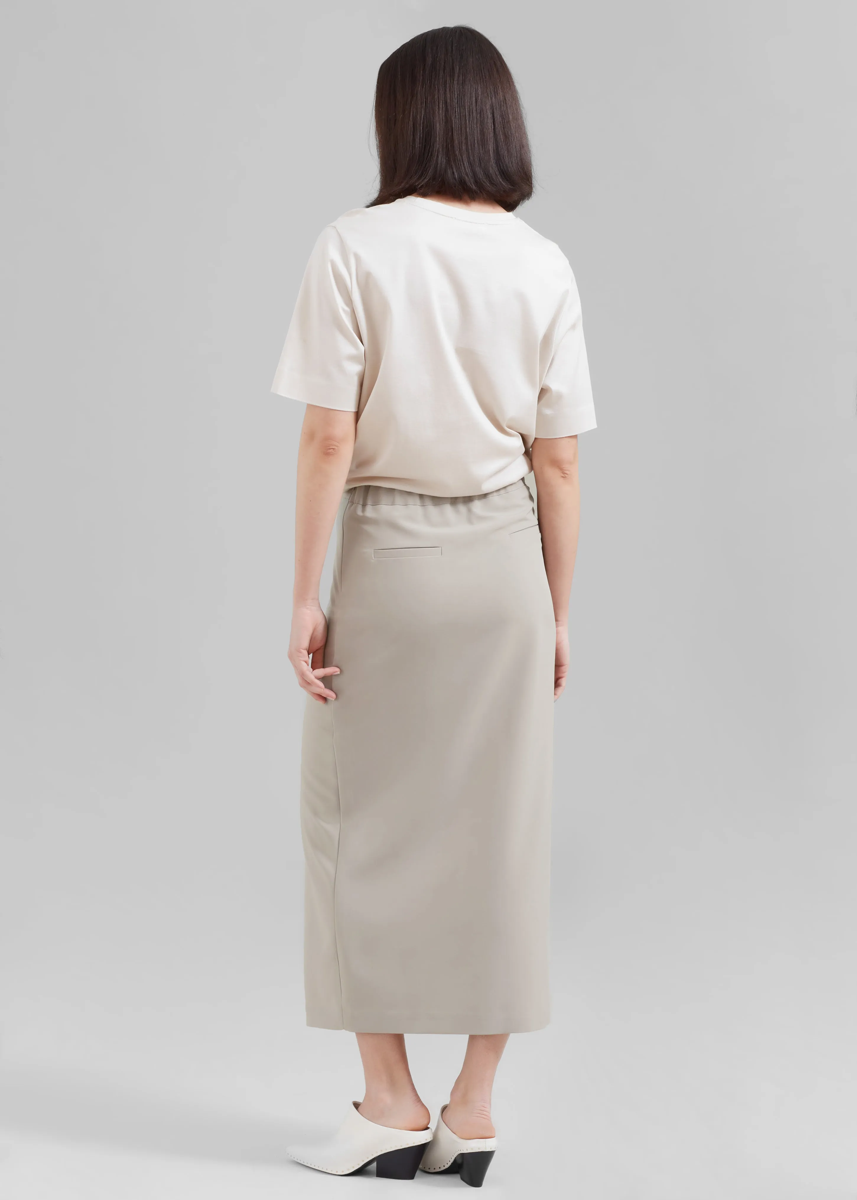 Joy Side Slit Midi Skirt - Beige sold by Frankie Shop product image thumbnail 5