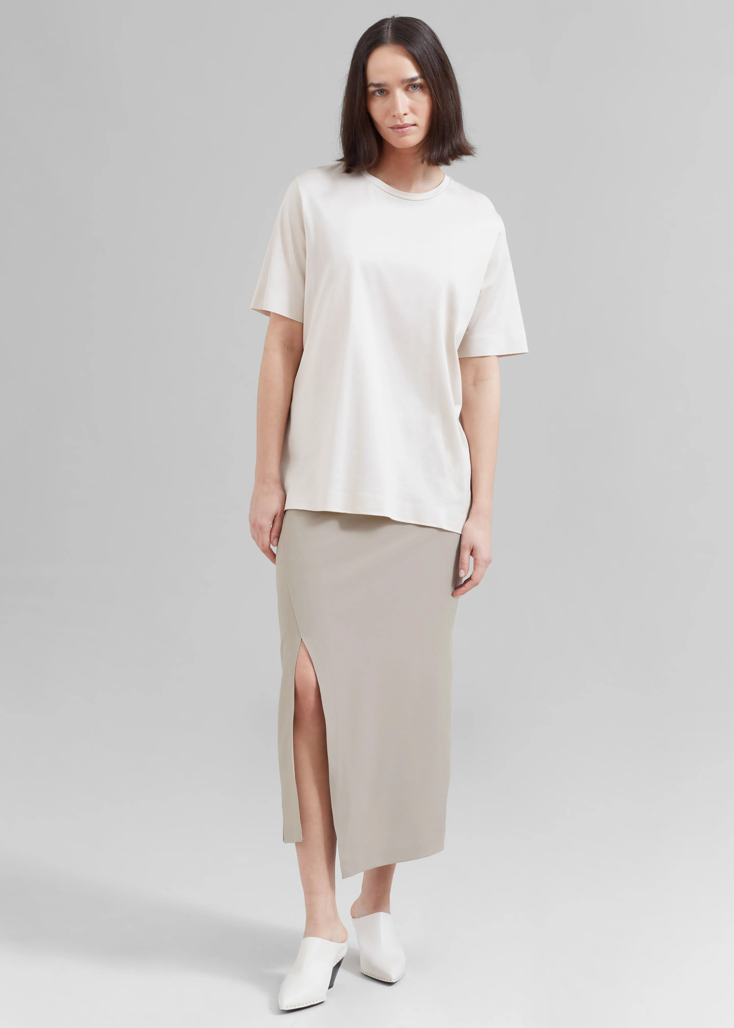 Joy Side Slit Midi Skirt - Beige sold by Frankie Shop product image thumbnail 2