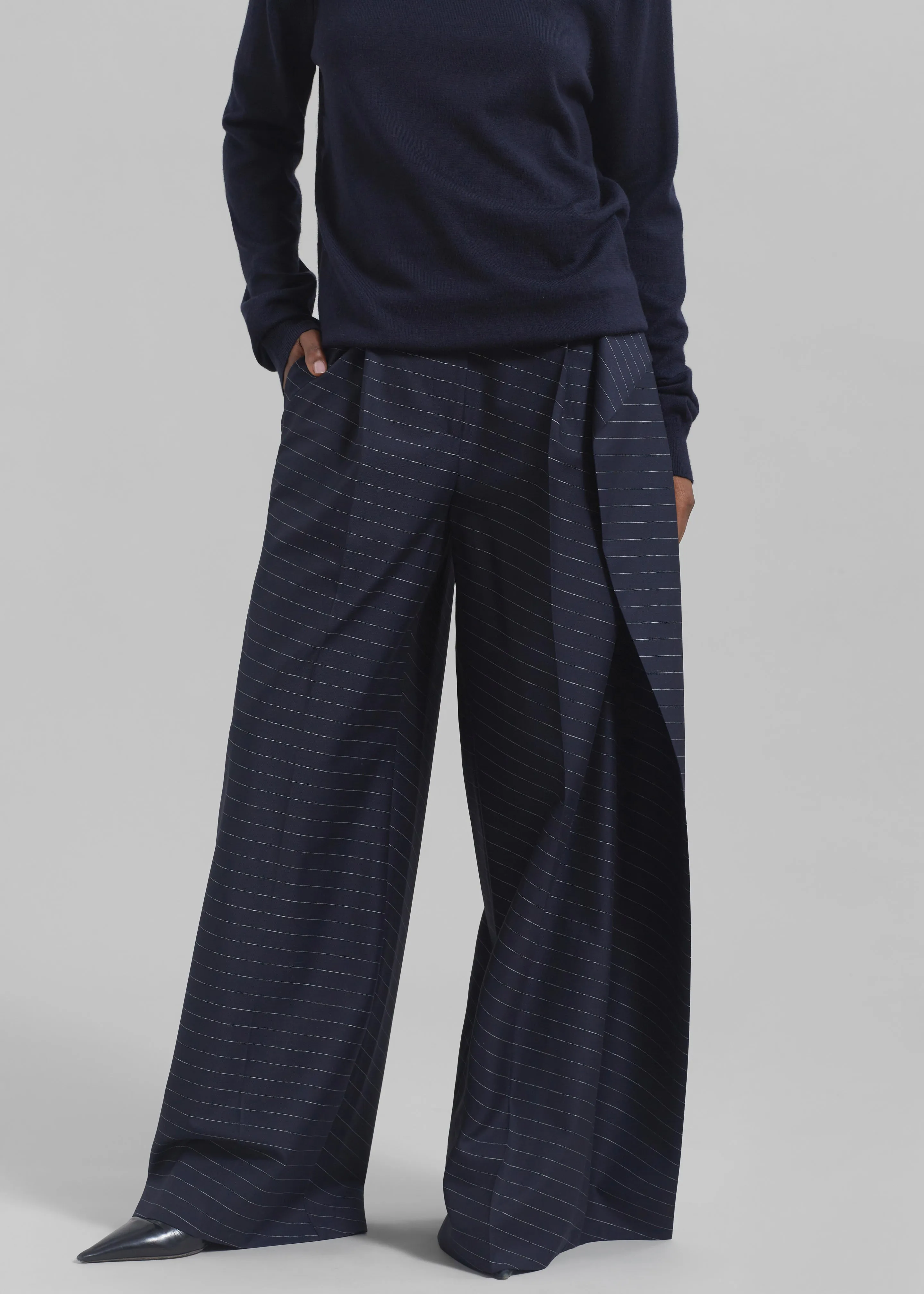 JW Anderson Side Panel Trousers - Navy sold by Frankie Shop