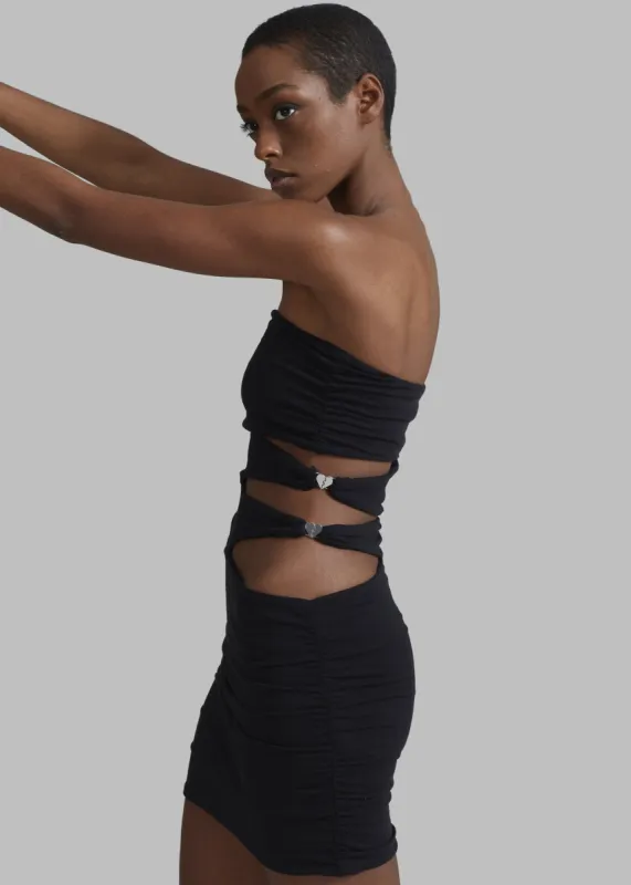ROTATE Shane Jersey Mini Cut-Out Dress - Black made by Frankie Shop