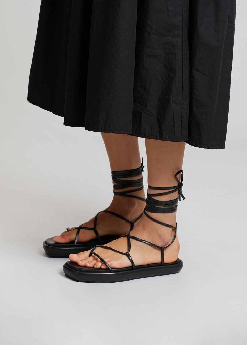Ilio Smeraldo Géraldine Boublil Lace Up Flat Sandal - Black sold by Frankie Shop product image thumbnail 2