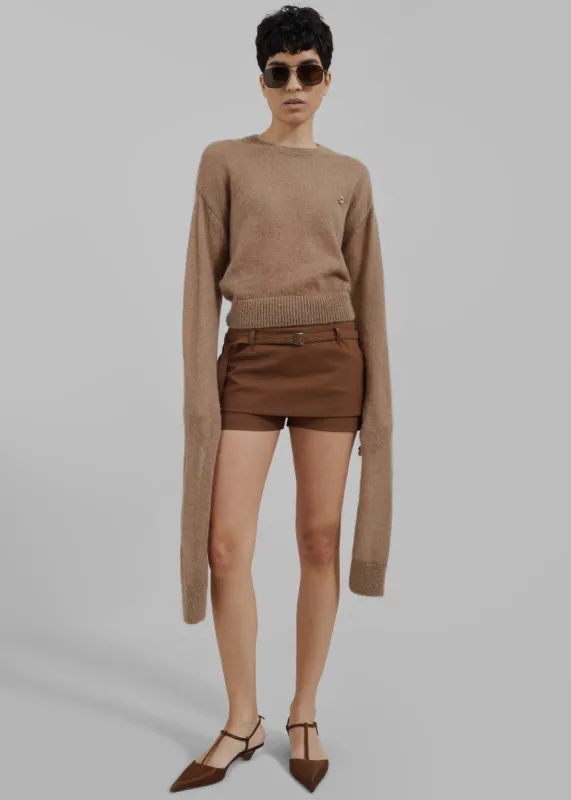 Micka Belted Skort - Brown sold by Frankie Shop