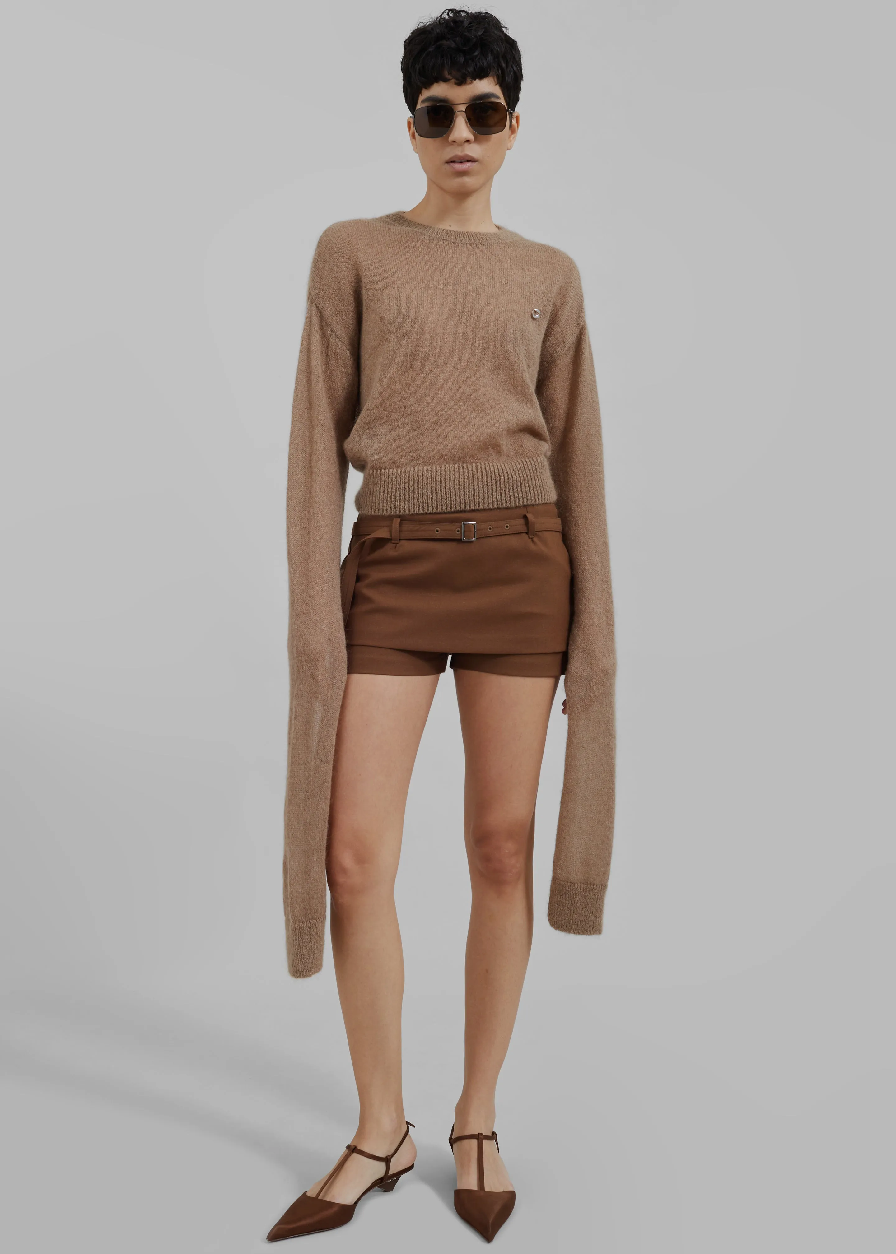 Micka Belted Skort - Brown sold by Frankie Shop