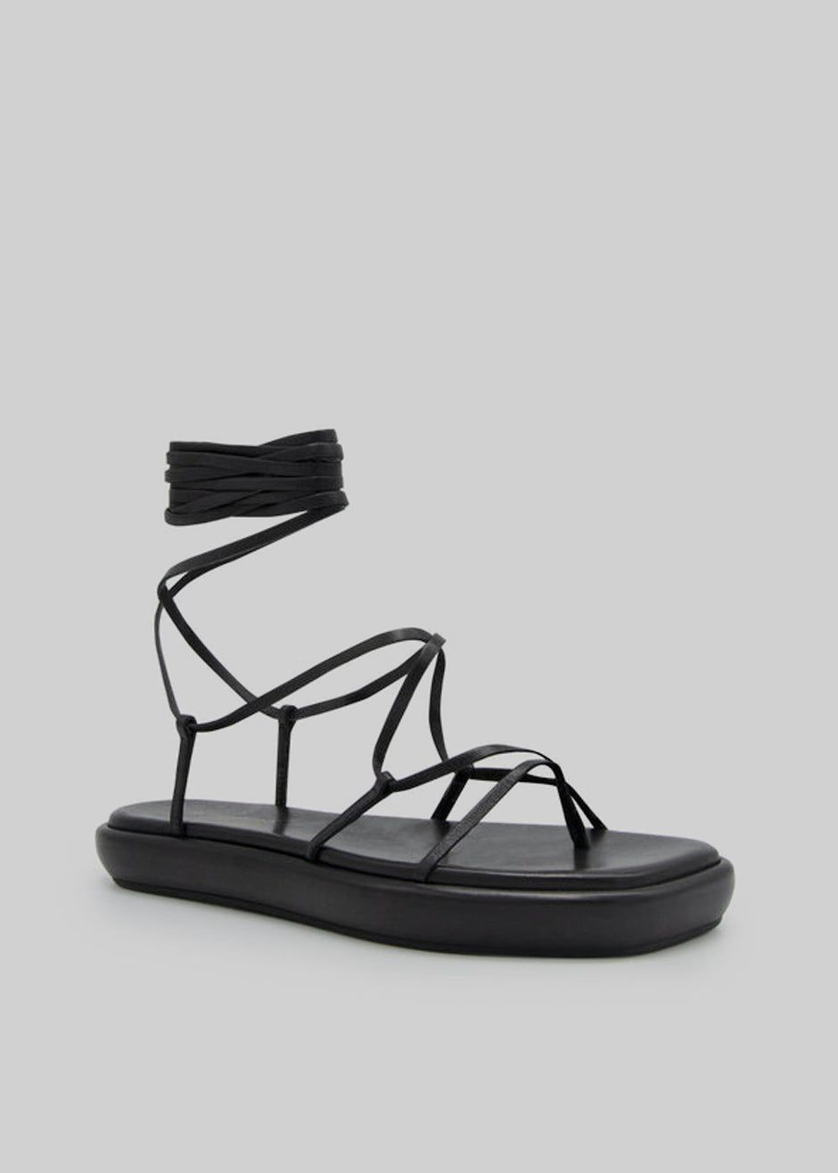 Ilio Smeraldo Géraldine Boublil Lace Up Flat Sandal - Black sold by Frankie Shop product image thumbnail 3