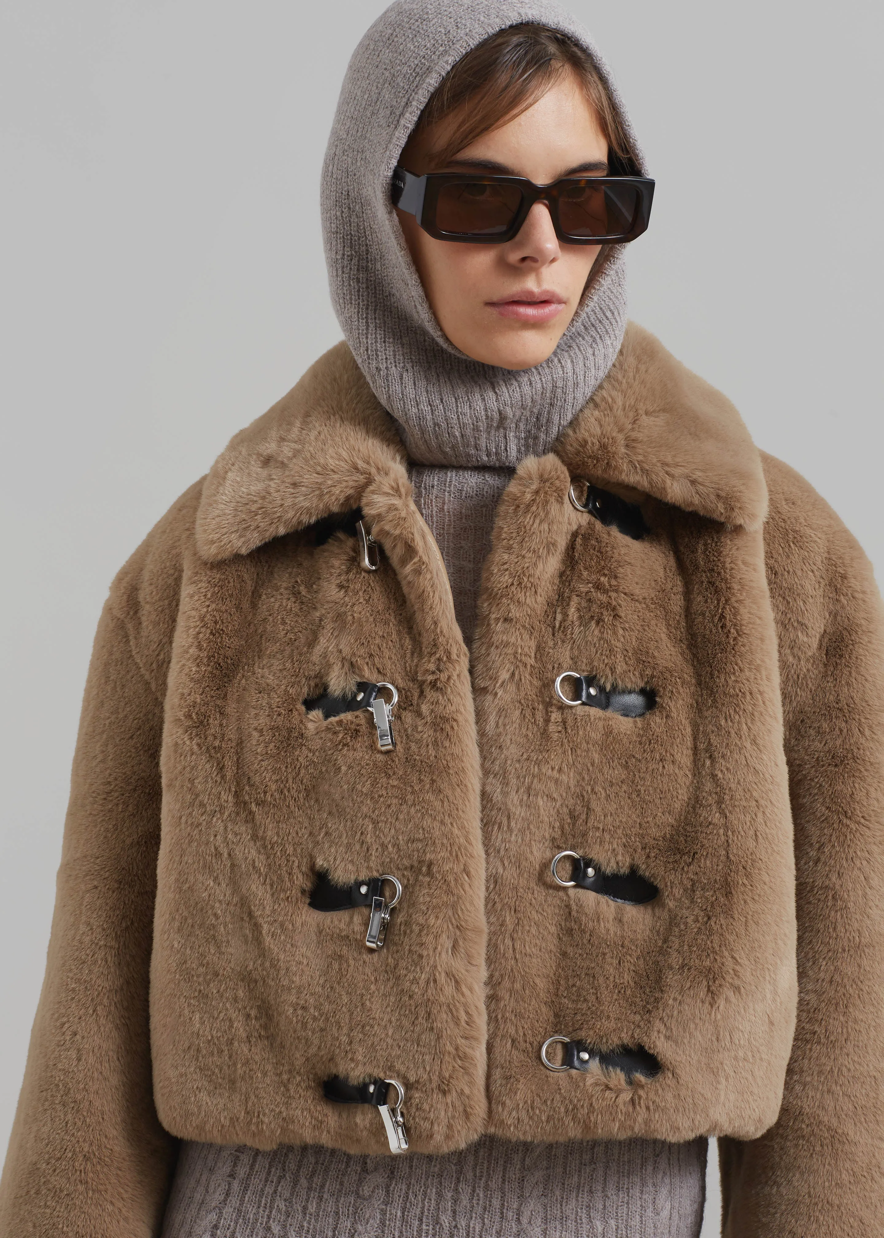 ROTATE Fluffy Clasp Jacket - Sepia Tint sold by Frankie Shop product image thumbnail 3