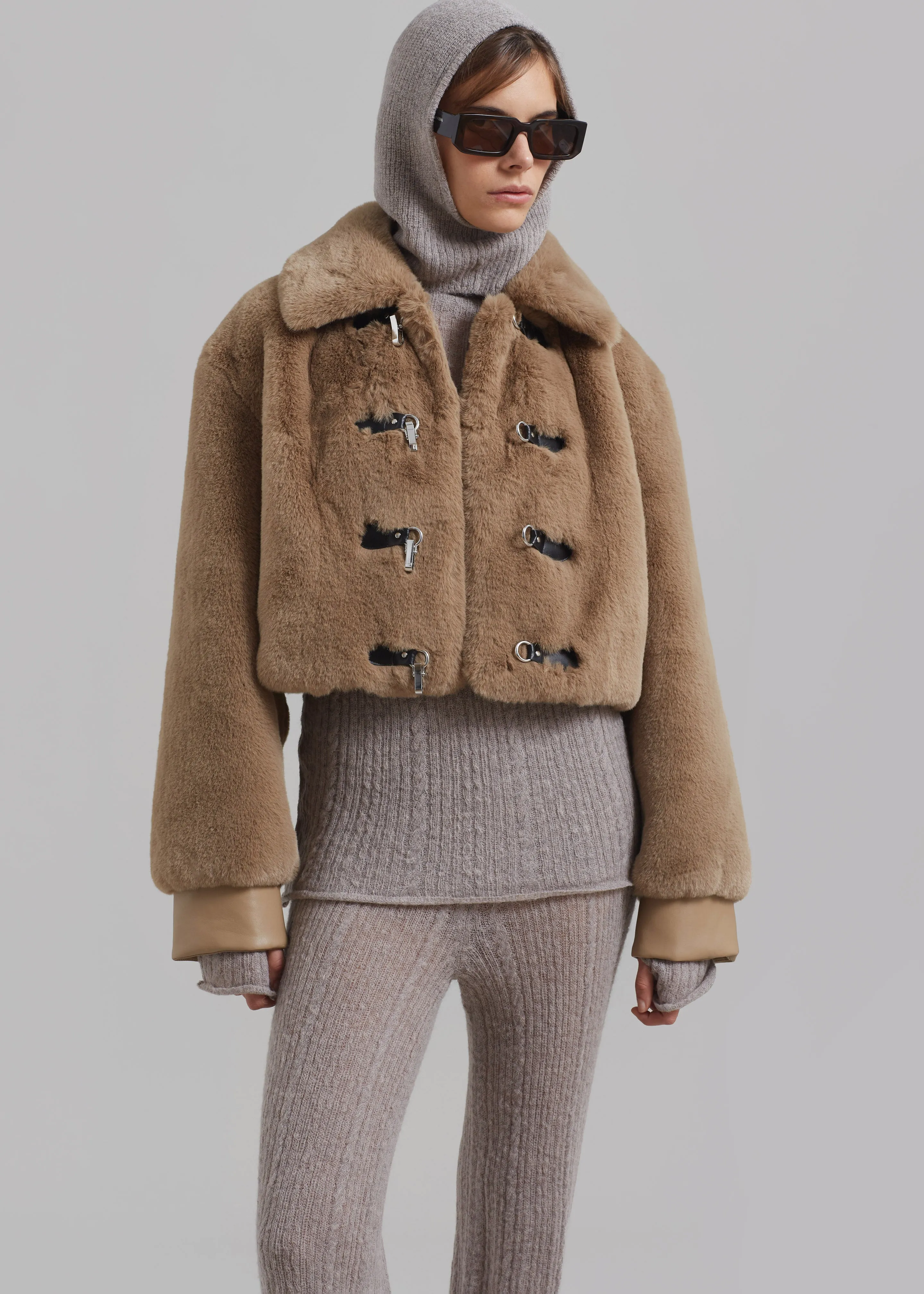 ROTATE Fluffy Clasp Jacket - Sepia Tint sold by Frankie Shop product image thumbnail 4