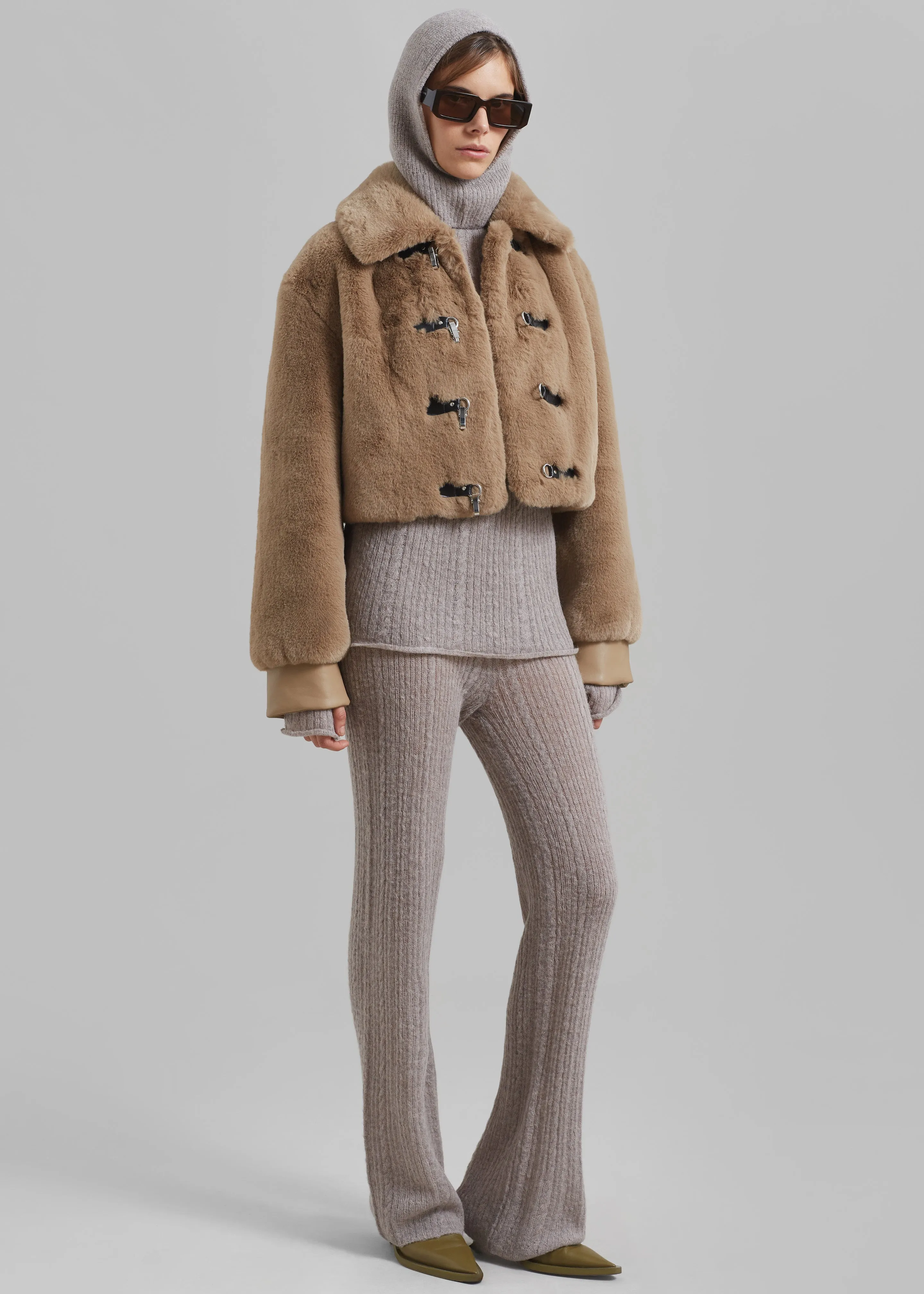 ROTATE Fluffy Clasp Jacket - Sepia Tint sold by Frankie Shop