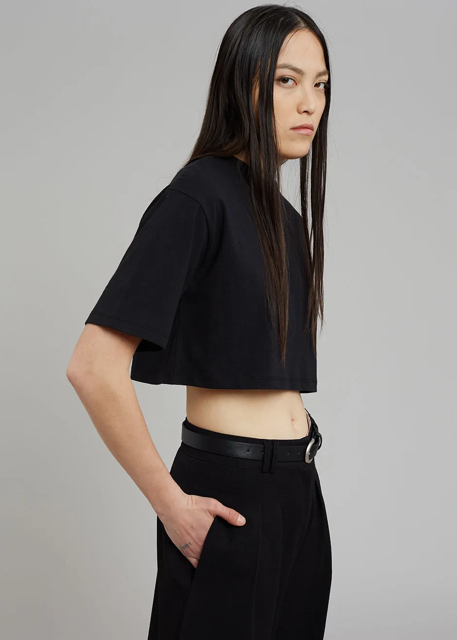 Karina Cropped T-Shirt - Black sold by Frankie Shop product image thumbnail 4