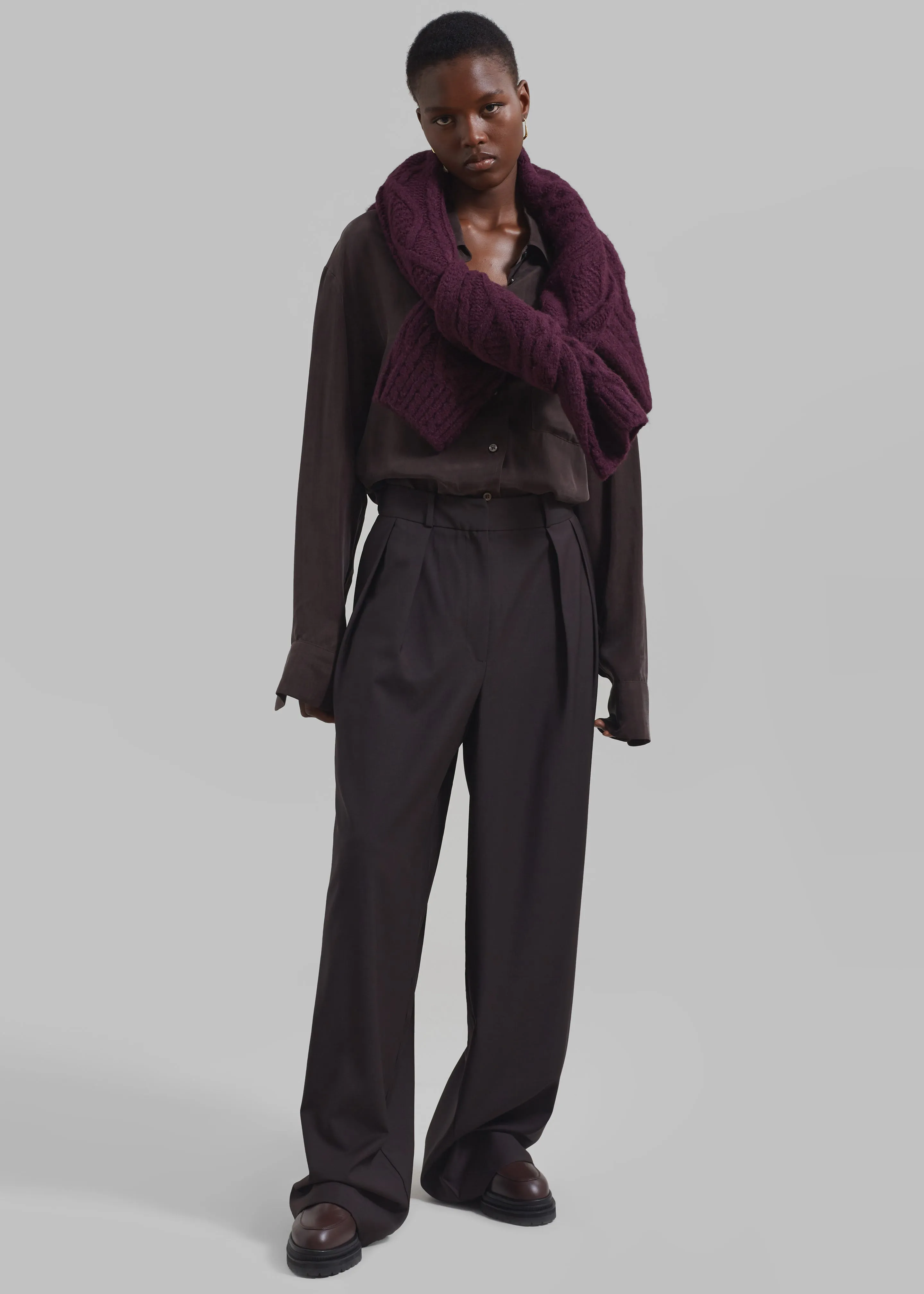 Ripley Pleated Trousers - Brown sold by Frankie Shop