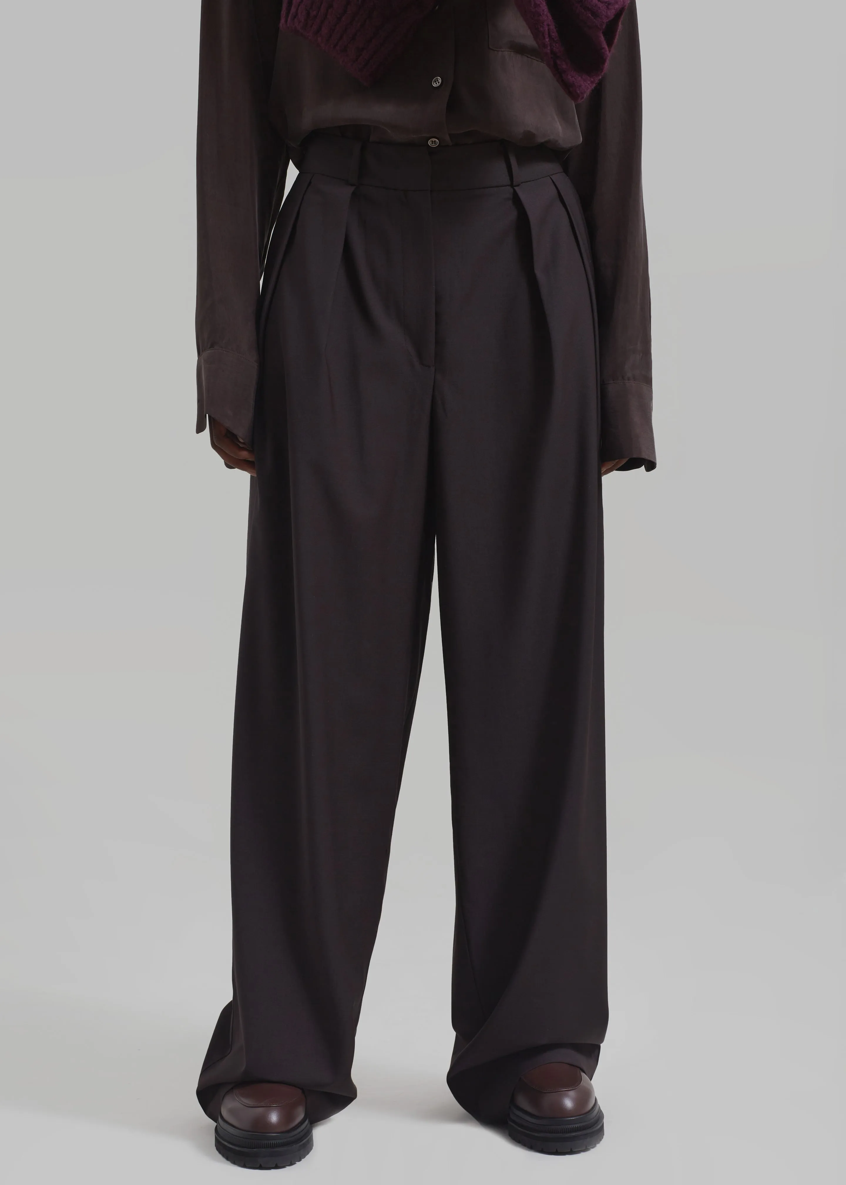 Ripley Pleated Trousers - Brown sold by Frankie Shop product image thumbnail 2