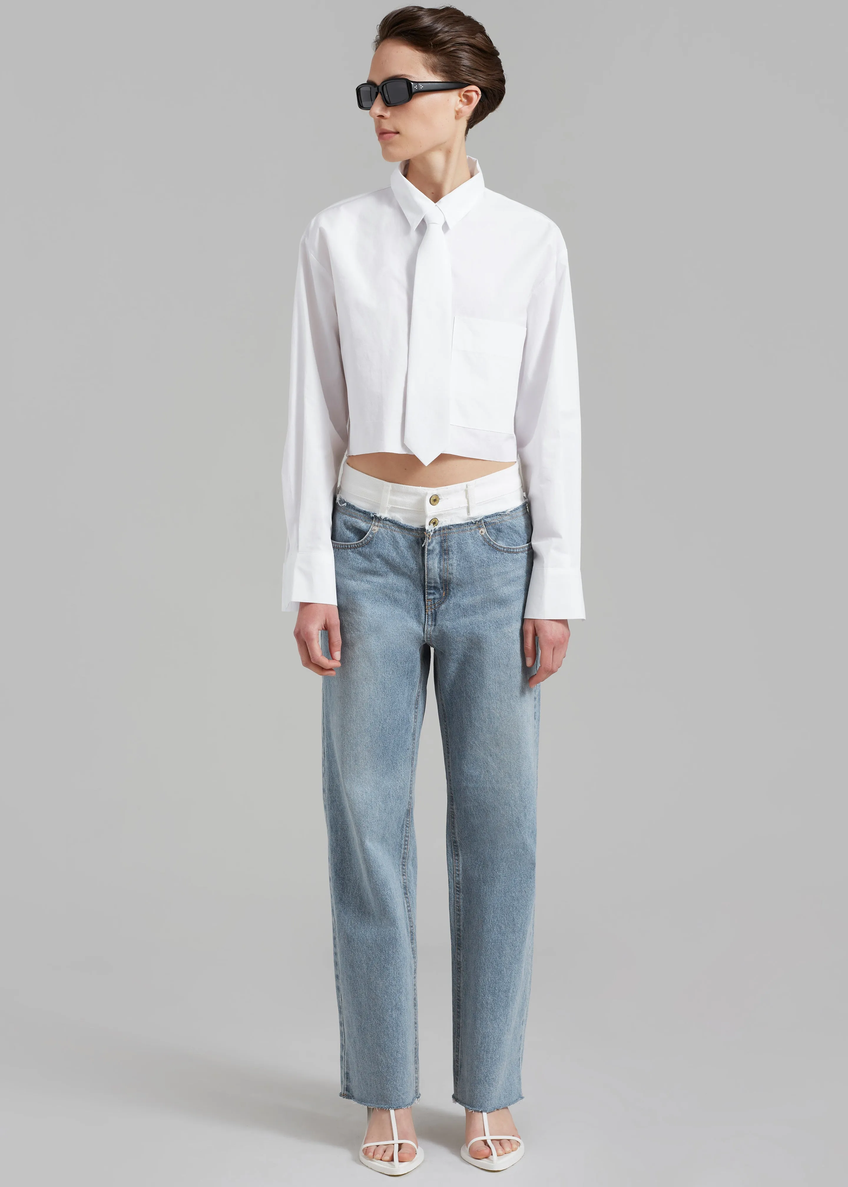 Annie Necktie Shirt - White sold by Frankie Shop product image thumbnail 5