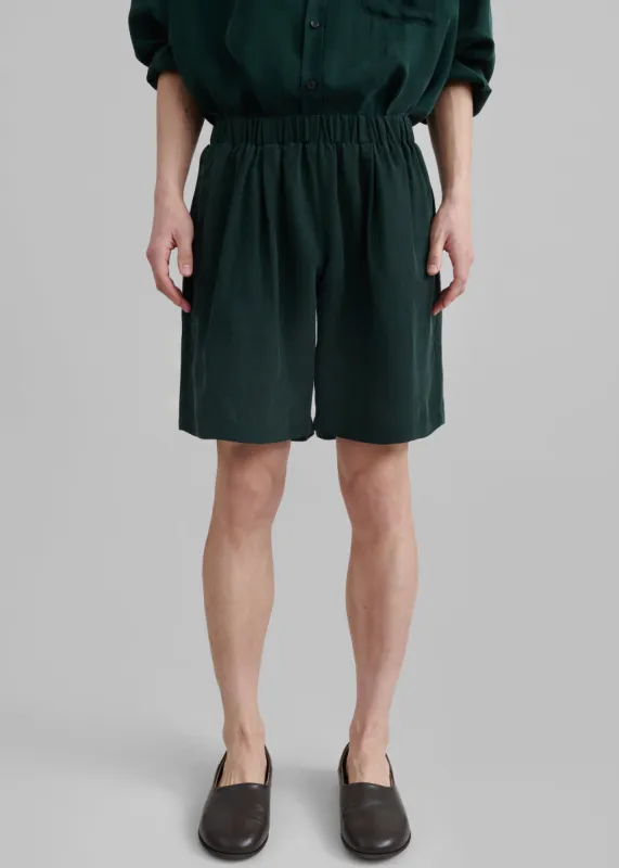 Leland Silky Boxer Shorts - Forest Green sold by Frankie Shop