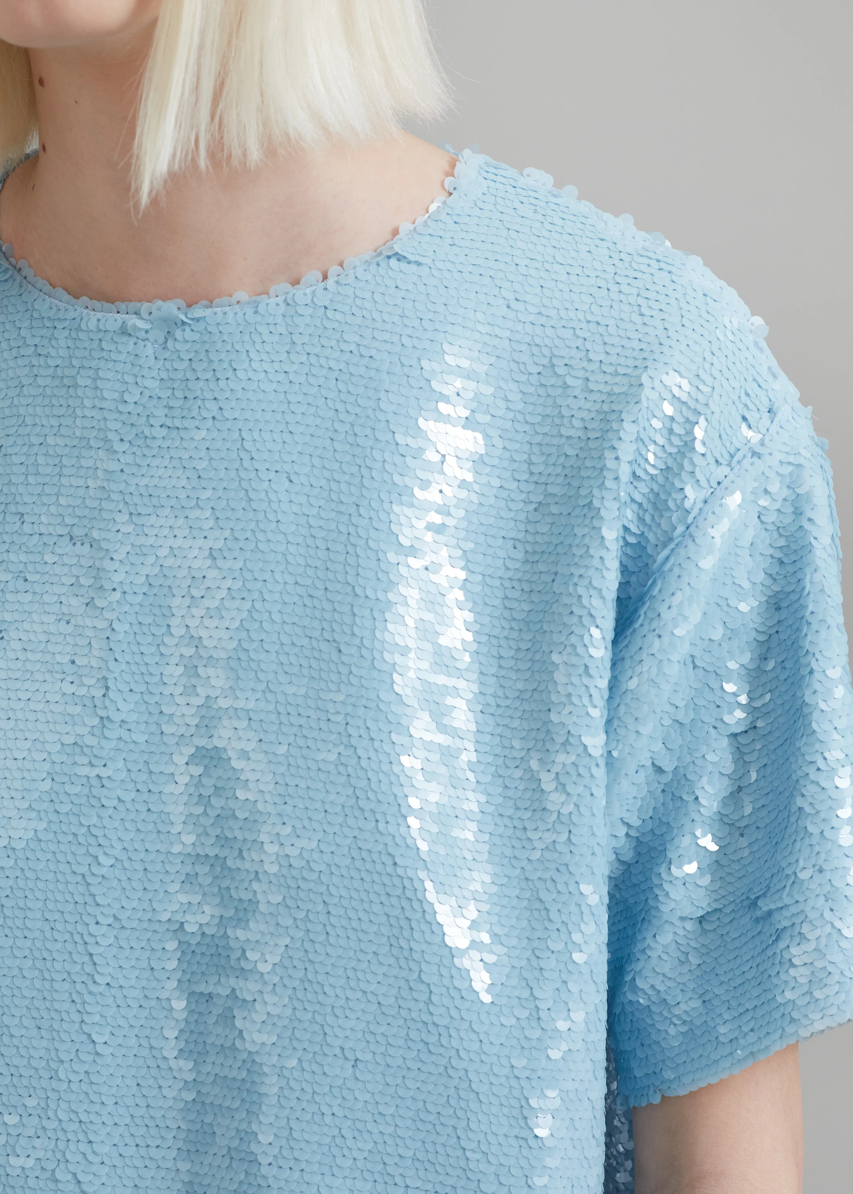 Jones Boxy Sequins Tee - Sky sold by Frankie Shop product image thumbnail 4