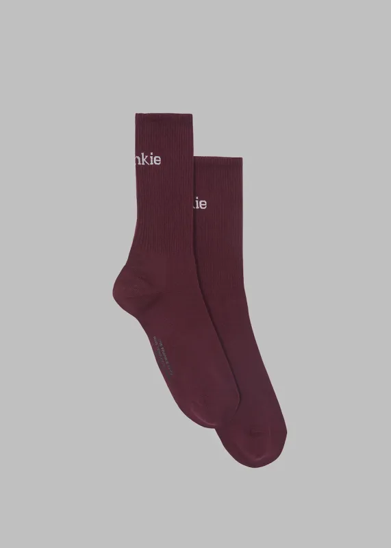 Frankie in English Ribbed Socks - Bordeaux made by Frankie Shop